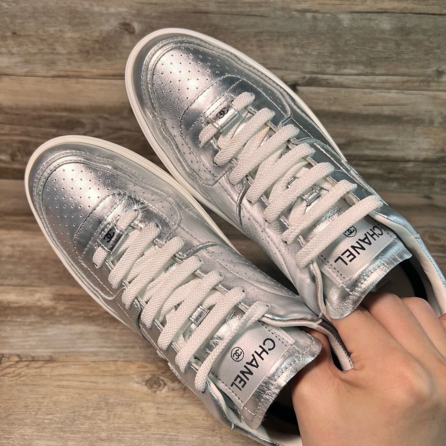 Chanel Chanel 24C Silver Double C Men's Sneakers Size US 8 / EU 41 - 5 Thumbnail