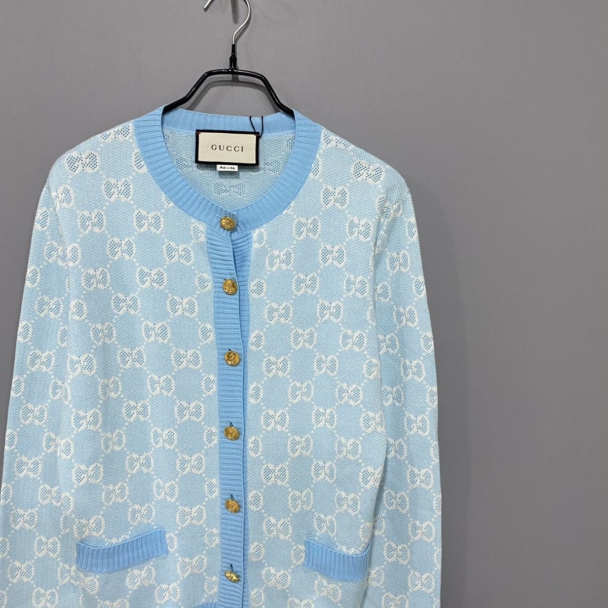Gucci Gucci Blue Logo Knit Cardigan S Size S / US 4 / IT 40 - 2 Thumbnail