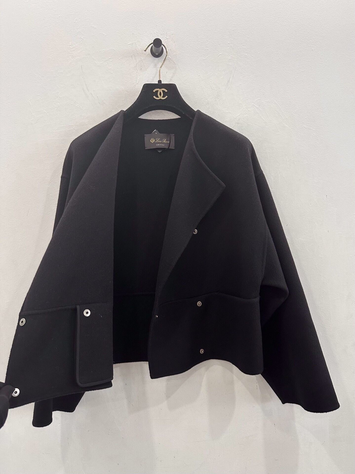 Loro Piana Loro Piana Black Asymmetric Cashmere Jacket Size XXS / US 00 / IT 34 - 3 Thumbnail