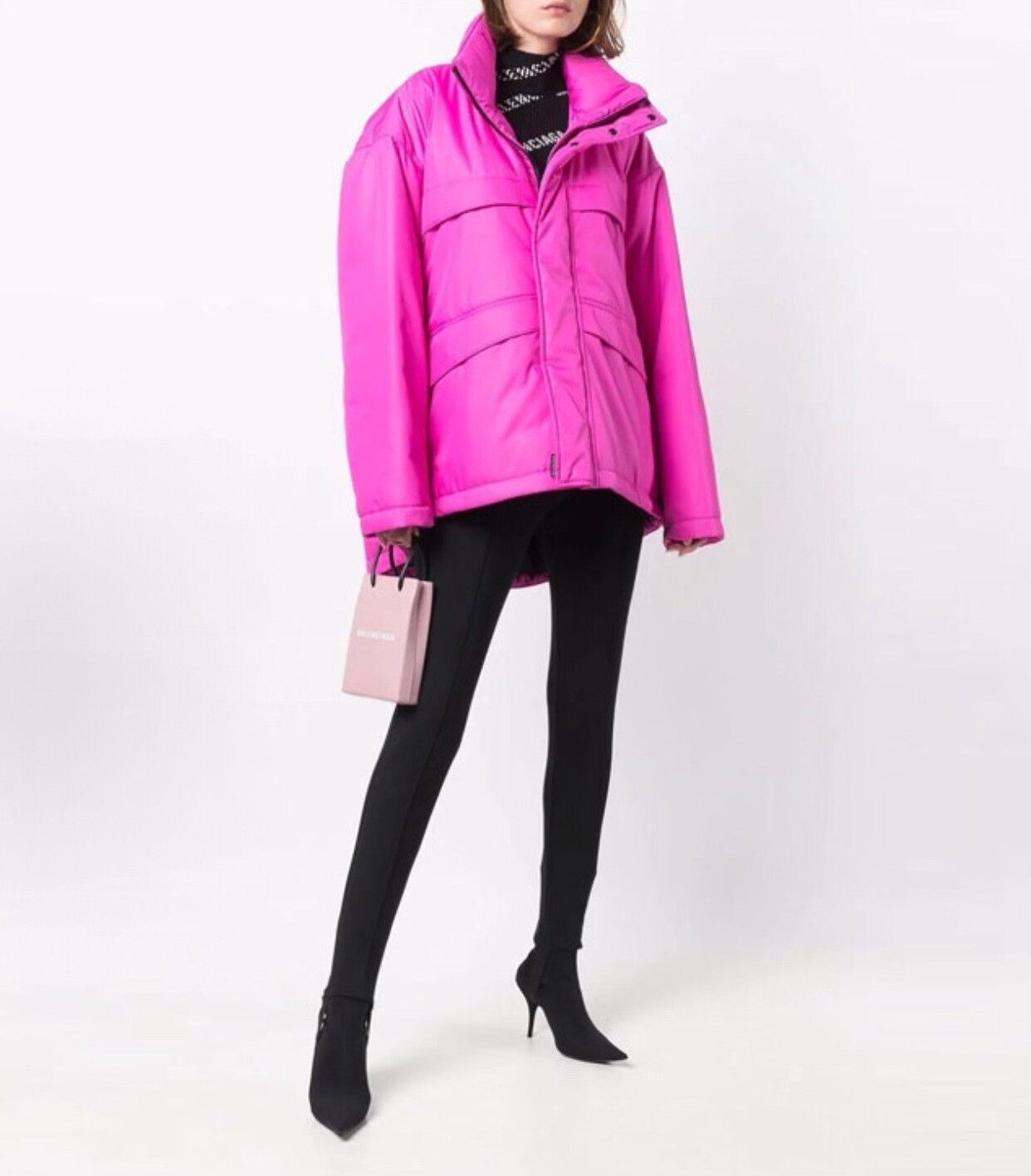Balenciaga Balenciaga Pink Multi-Pocket Women's Coat Size XS / US 0-2 / IT 36-38 - 2 Thumbnail