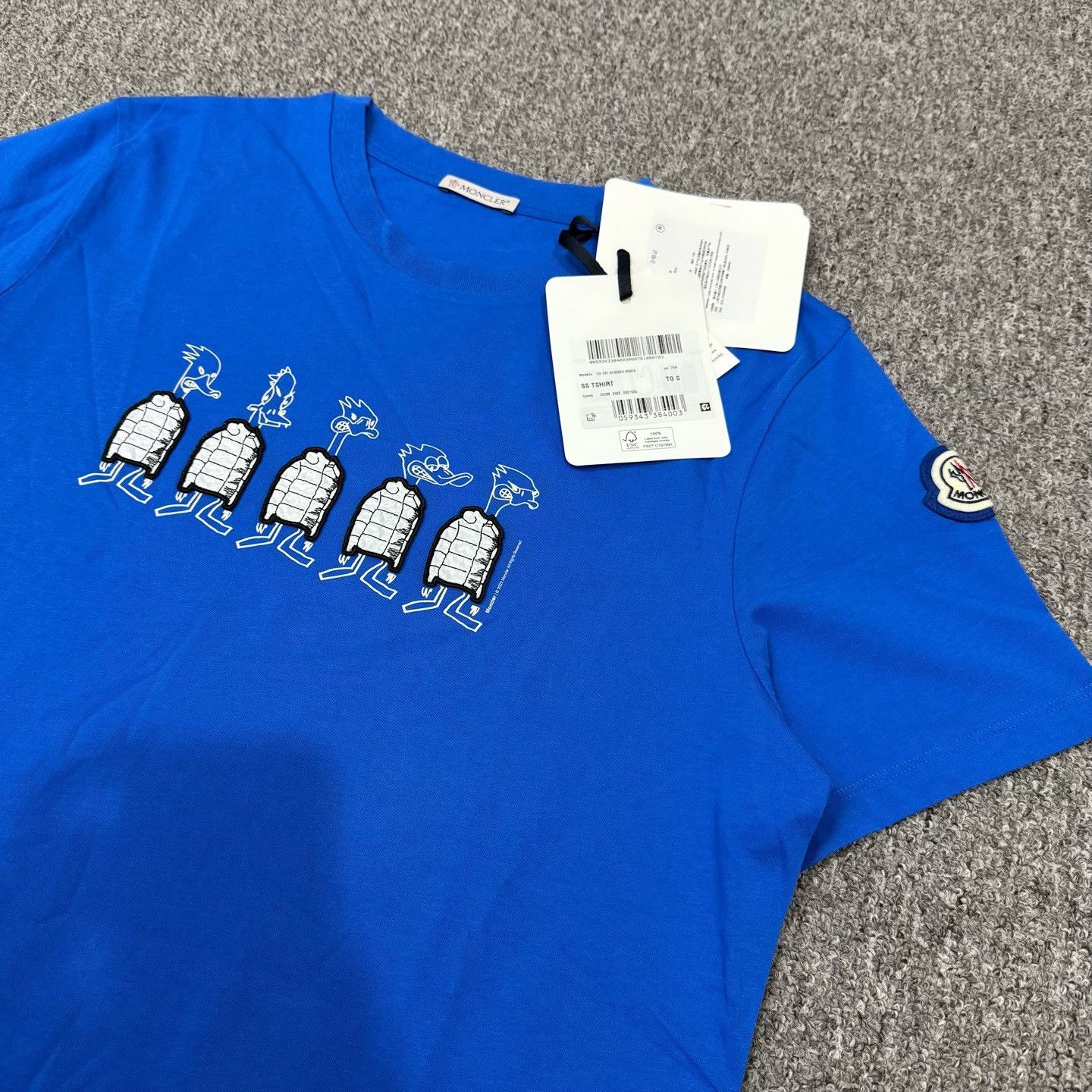 Moncler Moncler Blue Embroidered Logo Short-Sleeve Tee Size US S / EU 44-46 / 1 - 3 Thumbnail
