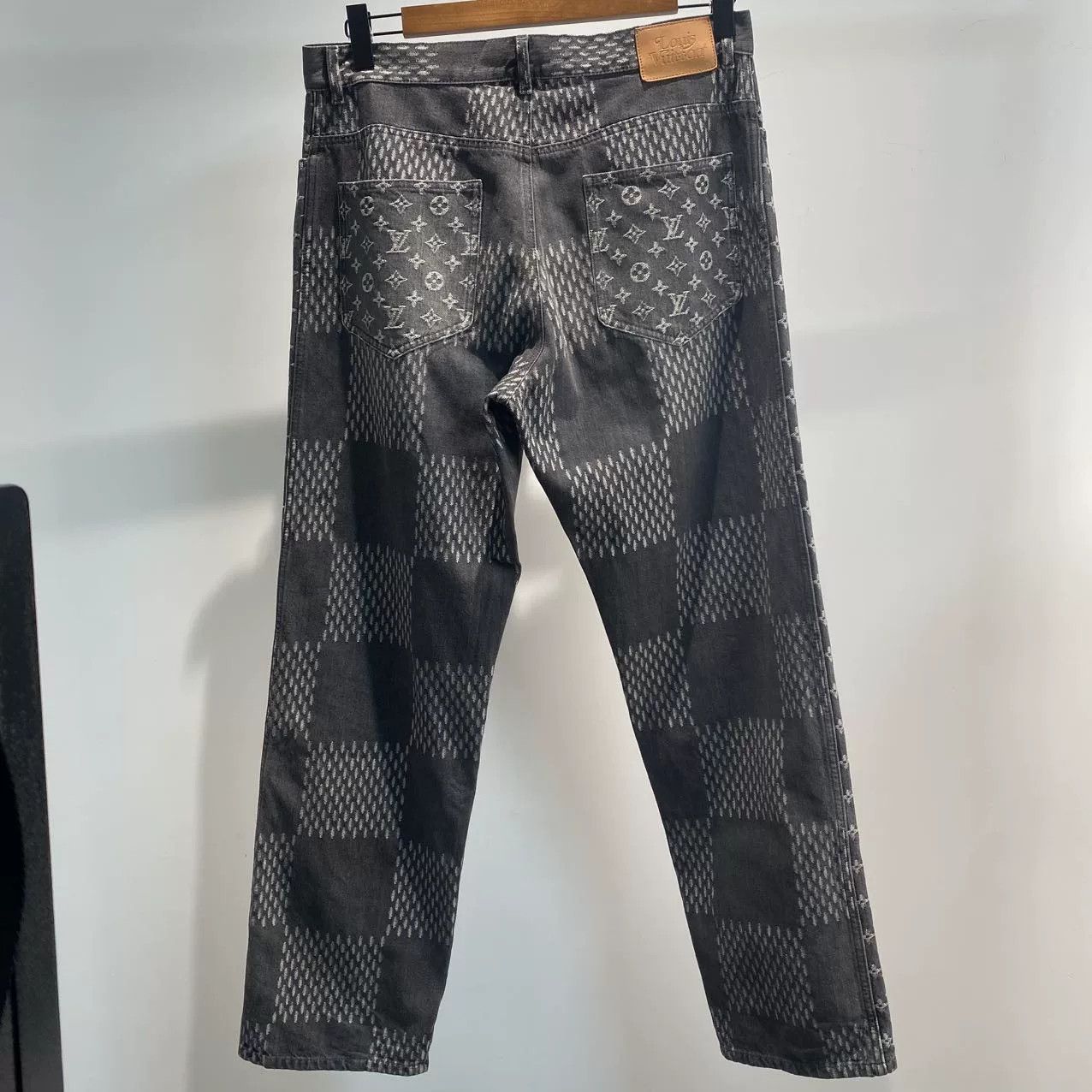 Louis Vuitton LV Black White Checkered Jeans Size US 34 / EU 50 - 4 Thumbnail