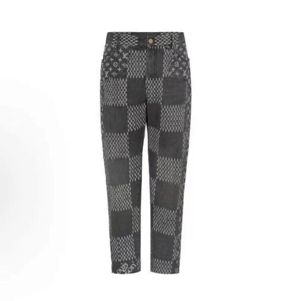 Louis Vuitton LV Black White Checkered Jeans Size US 34 / EU 50 - 3 Thumbnail