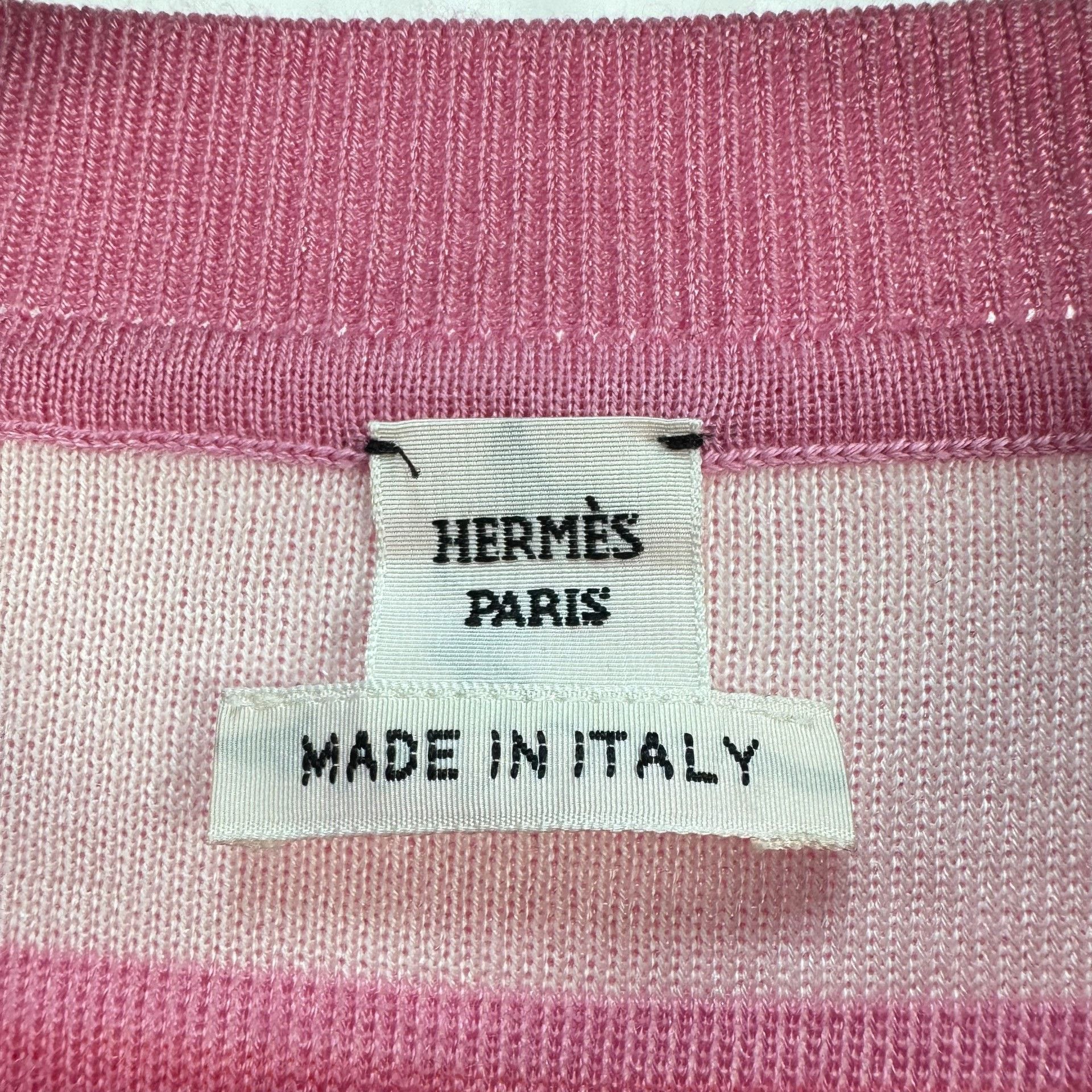 Hermes Hermes Pink Cashmere Stripe Cardigan Size S / US 4 / IT 40 - 6 Thumbnail