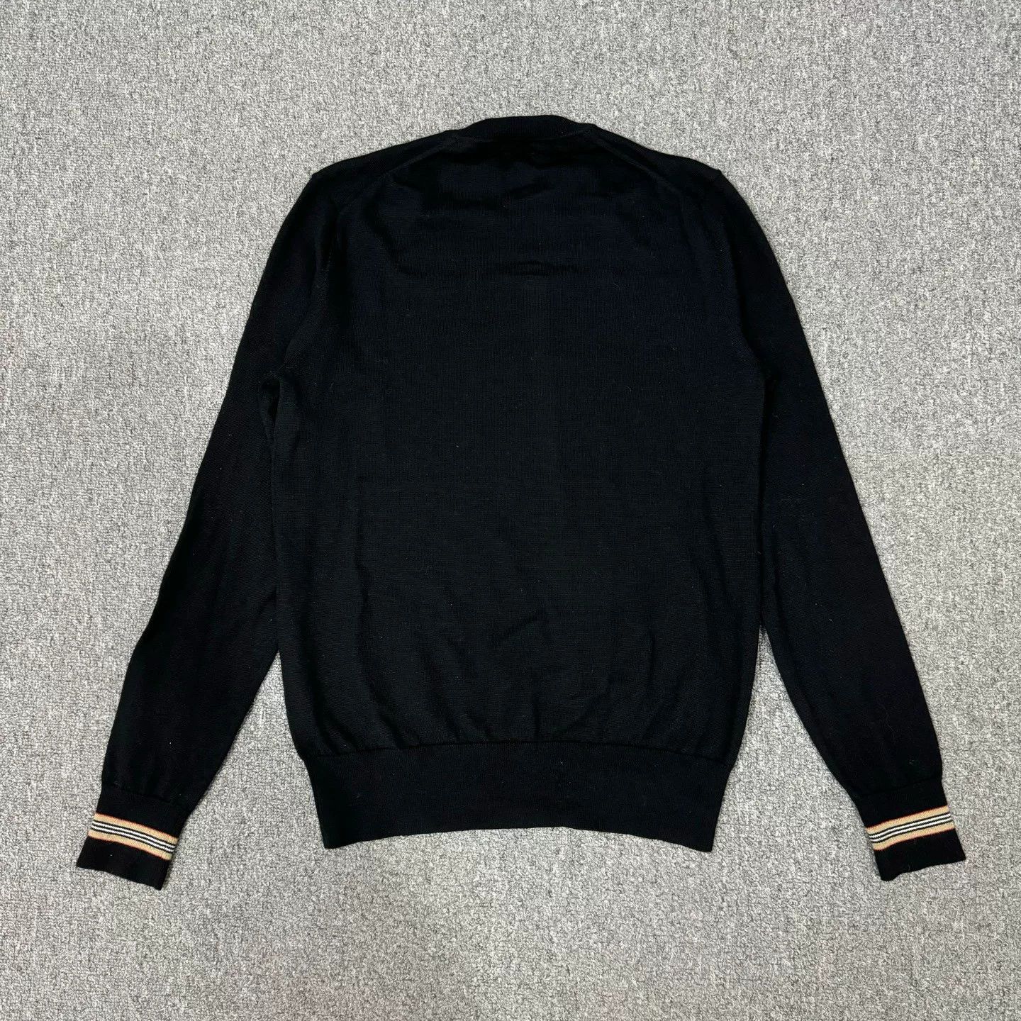 Burberry Burberry Black Striped Wool Knit Sweater Size US M / EU 48-50 / 2 - 2 Thumbnail