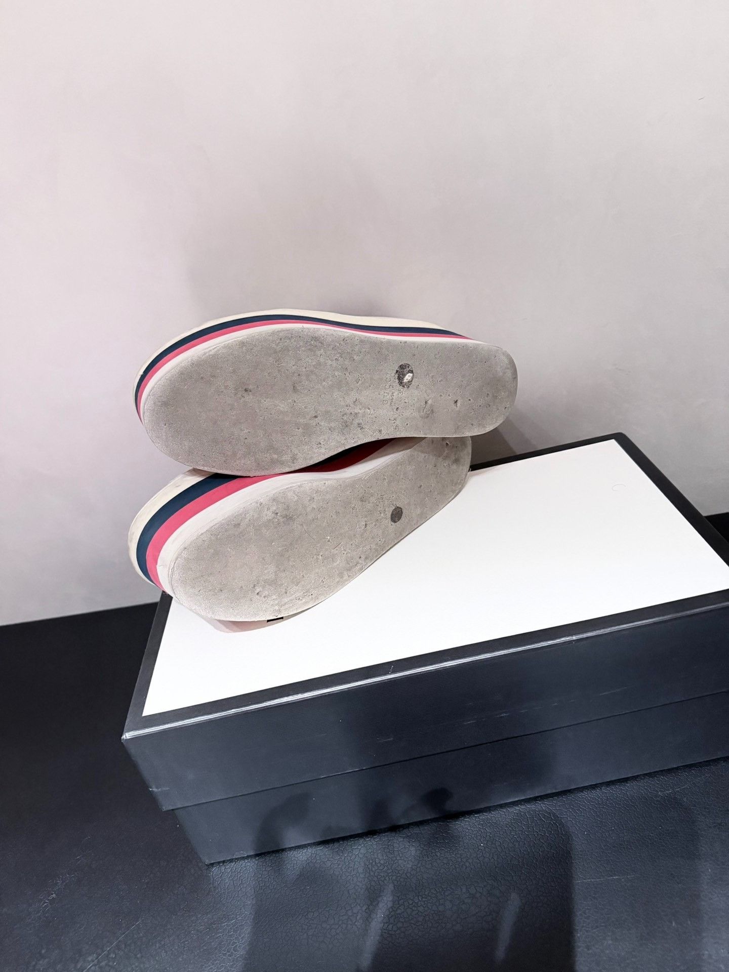 Gucci Gucci White Striped 8cm Platform Shoes Size US 4.5 / IT 34.5 - 3 Thumbnail