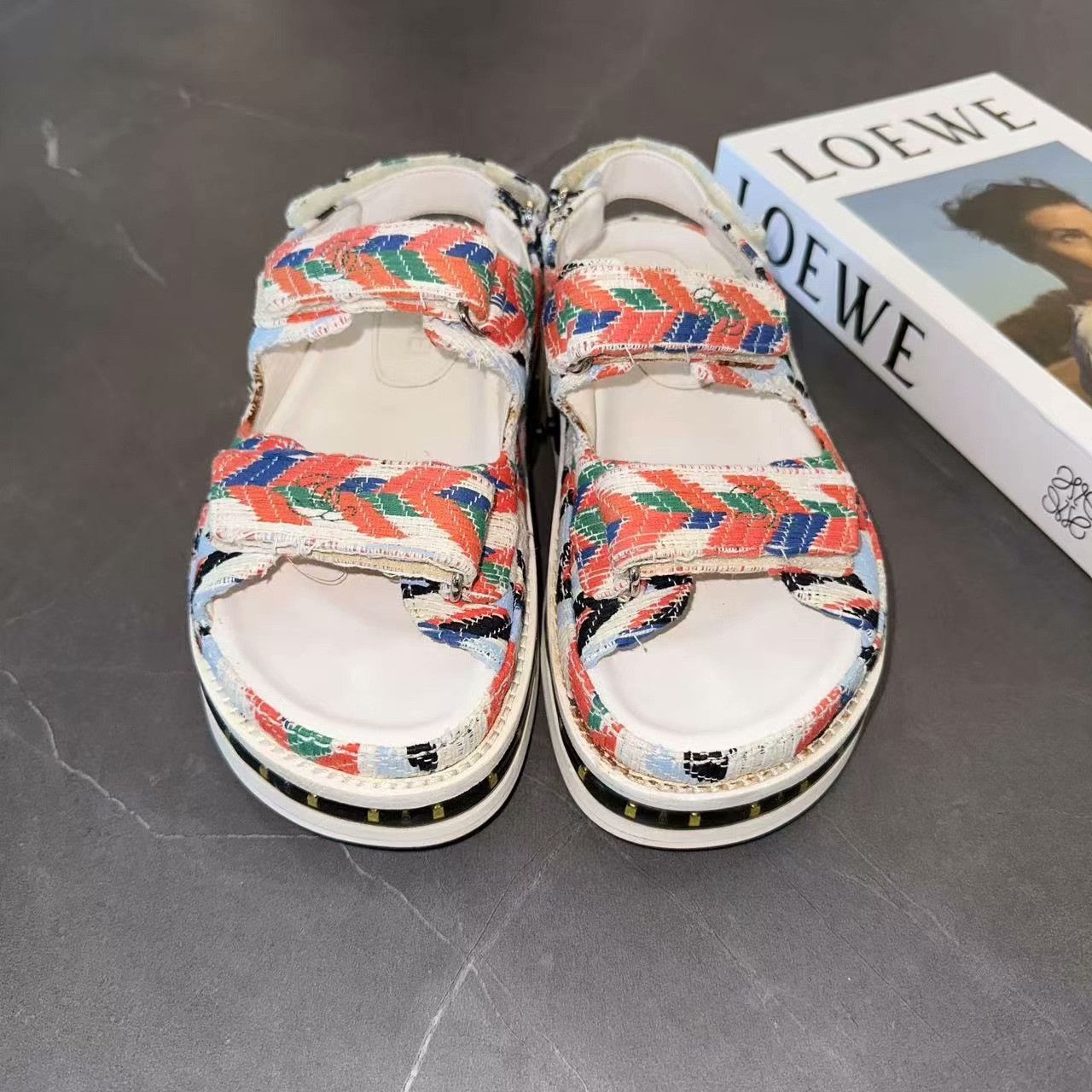 Chanel CHANEL Colorful Strappy Platform Sandals Size US 5 / IT 35 - 8 Thumbnail