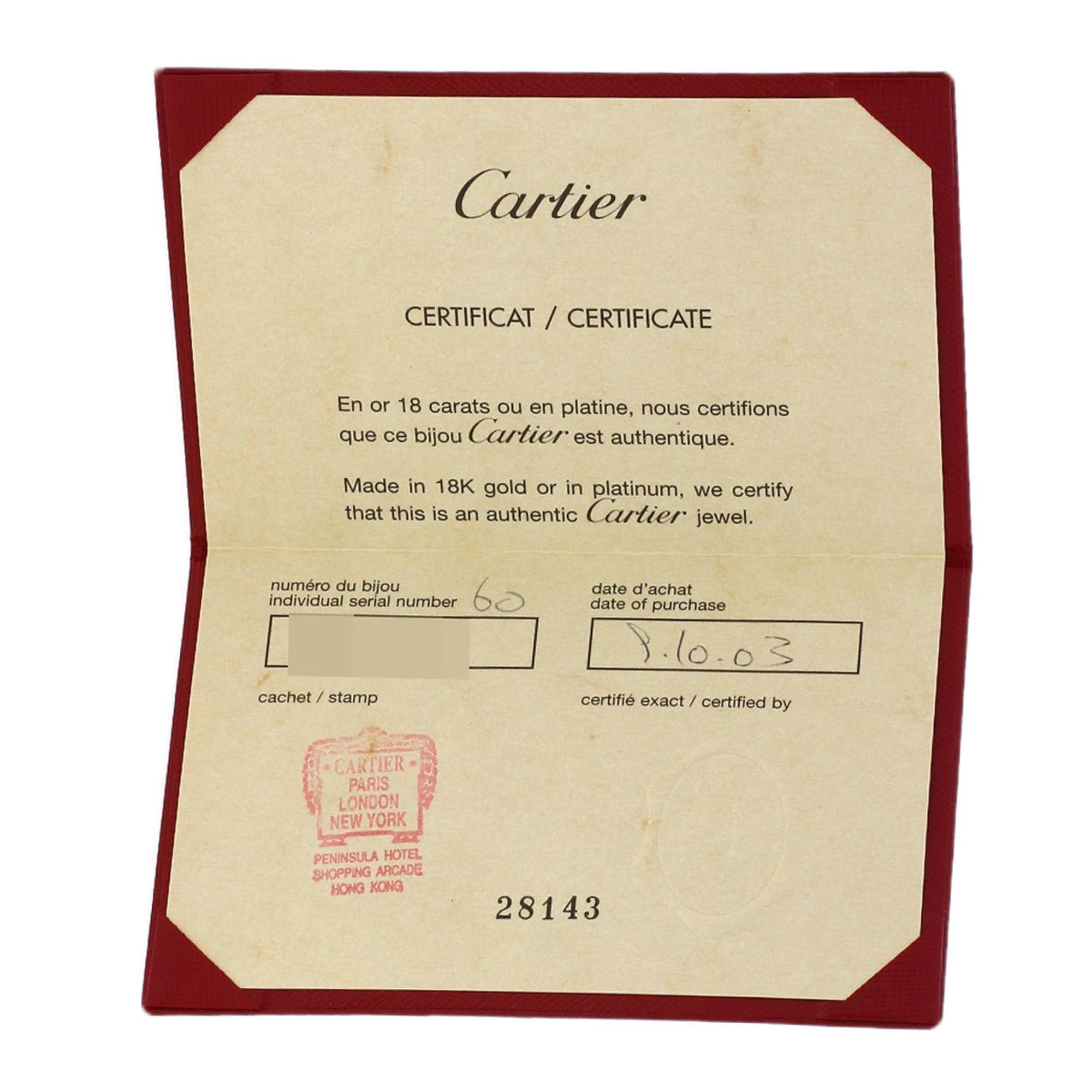 Cartier Lanier #60 Ring, 18K White Gold, Women's, CARTIER