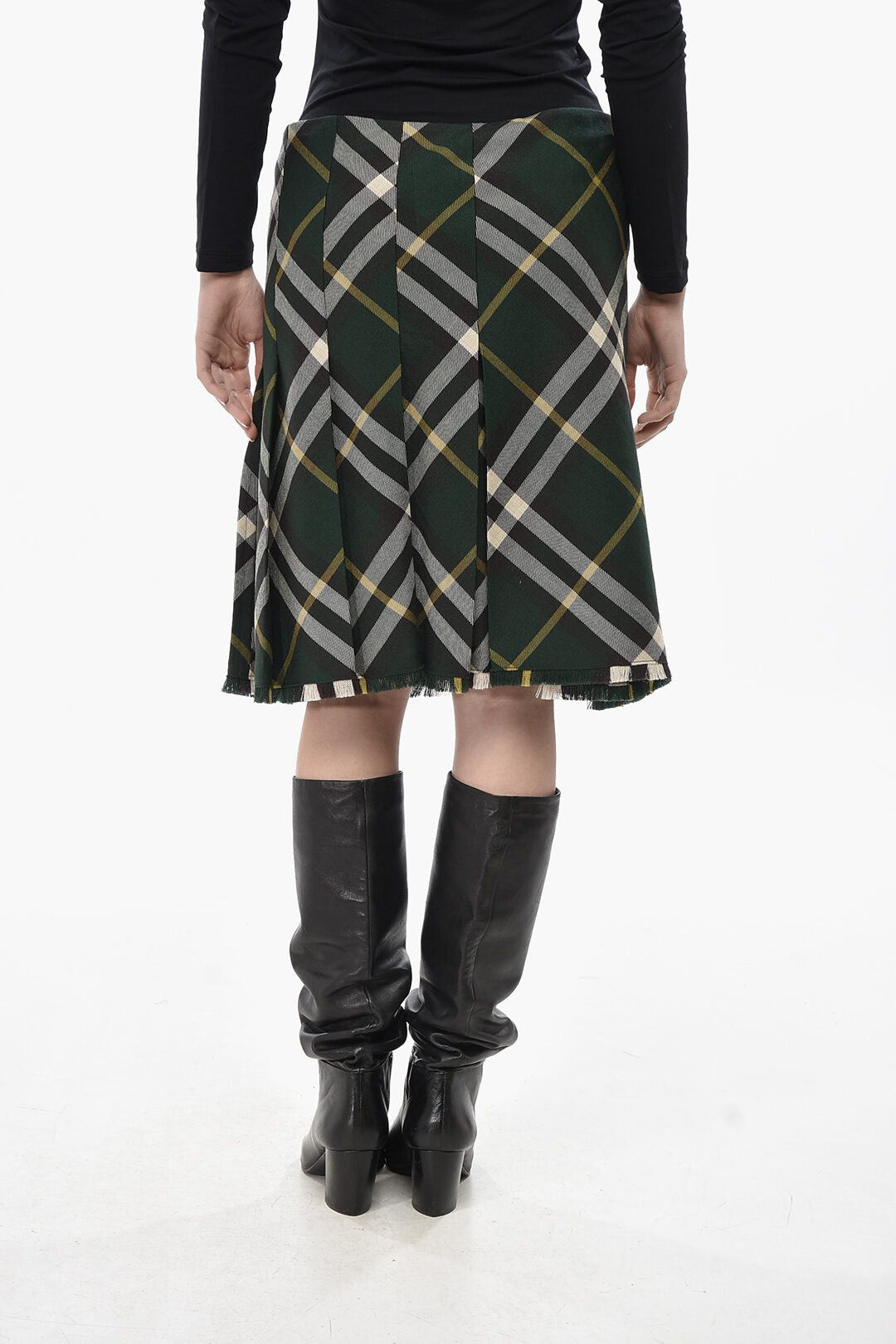 Burberry Wool Trapeze Skirt with Tartan Pattern Size S / US 4 / IT 40 - 2 Thumbnail