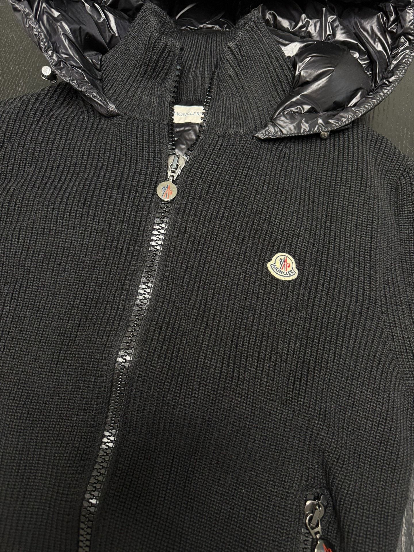 Moncler Moncler Knit Spliced Down Jacket Hoodie Size US S / EU 44-46 / 1 - 4 Thumbnail