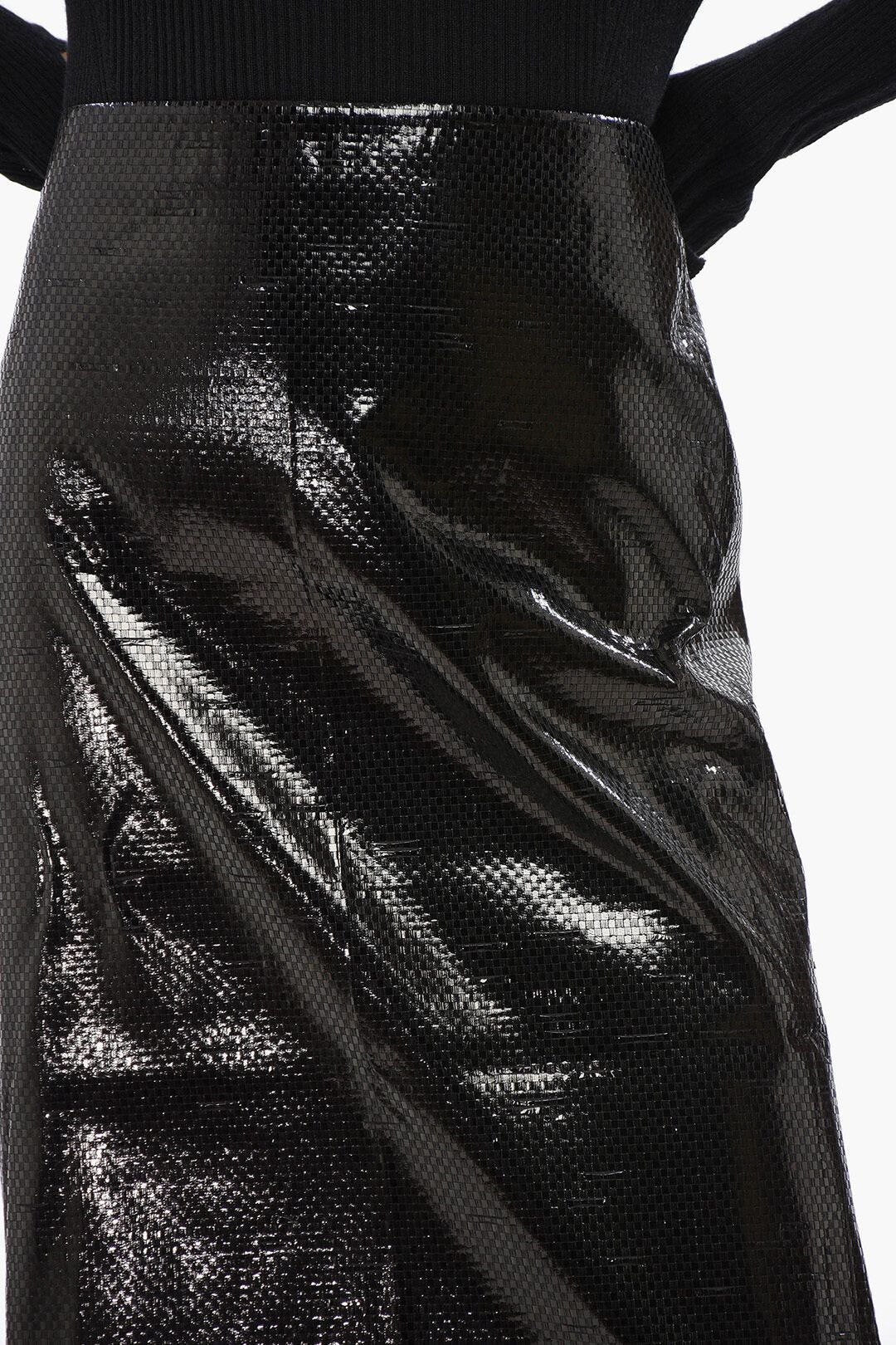 Alexander McQueen Silk Sheath Longuette TARPAULIN with Slit Size XS / US 0-2 / IT 36-38 - 3 Thumbnail