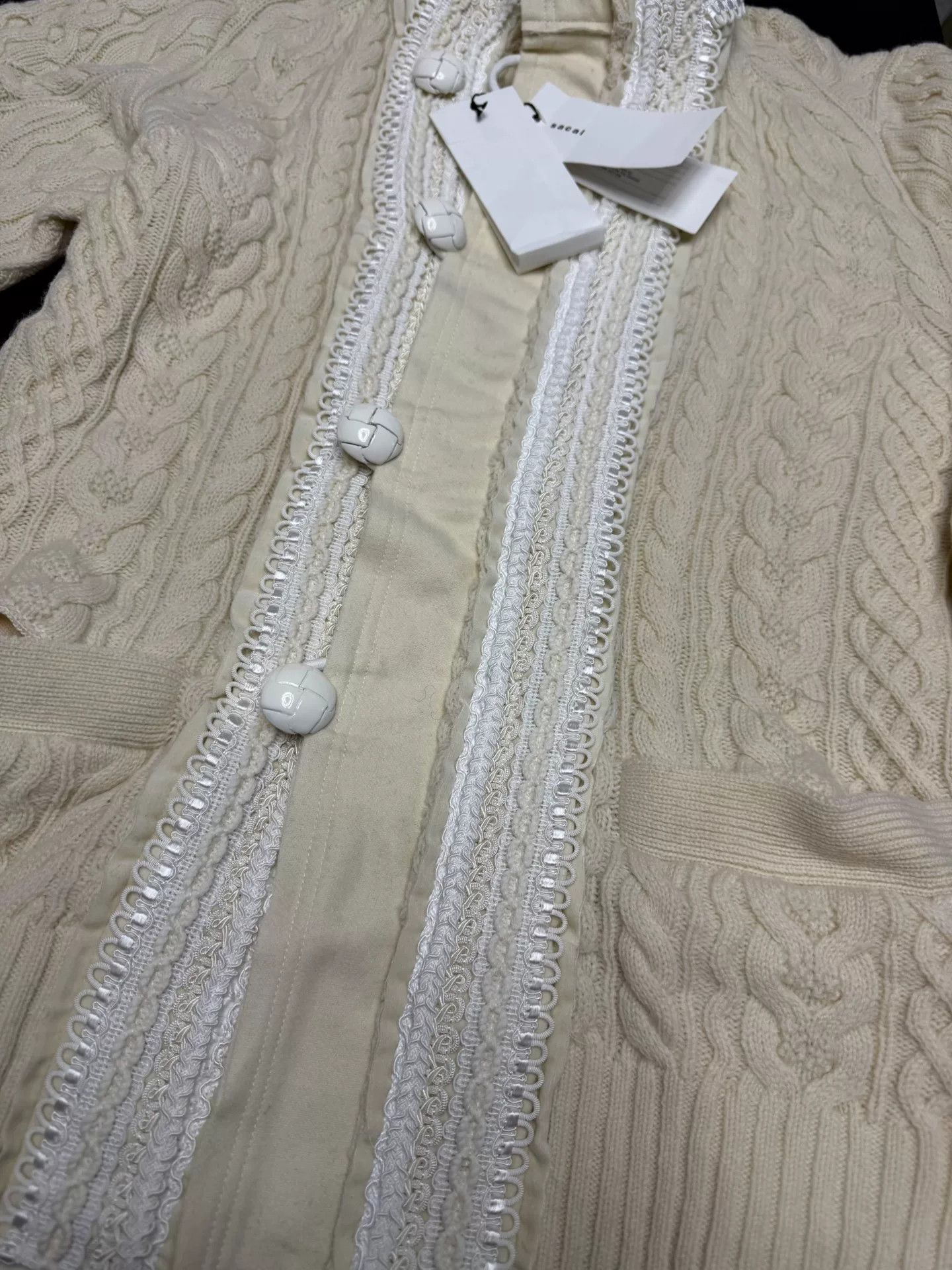 Sacai Sacai Pure Wool Knit Coat Size S / US 4 / IT 40 - 6 Thumbnail