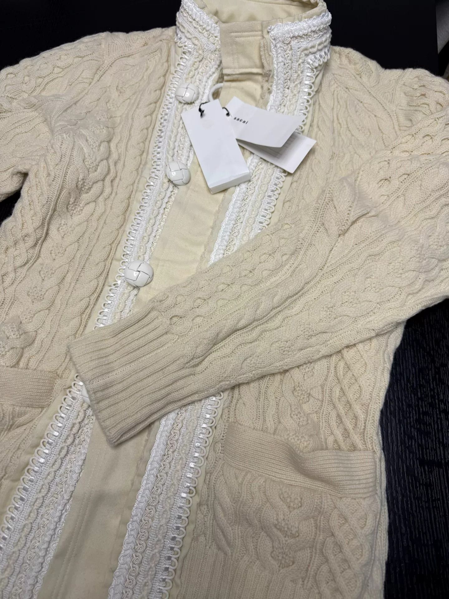 Sacai Sacai Pure Wool Knit Coat Size S / US 4 / IT 40 - 5 Thumbnail