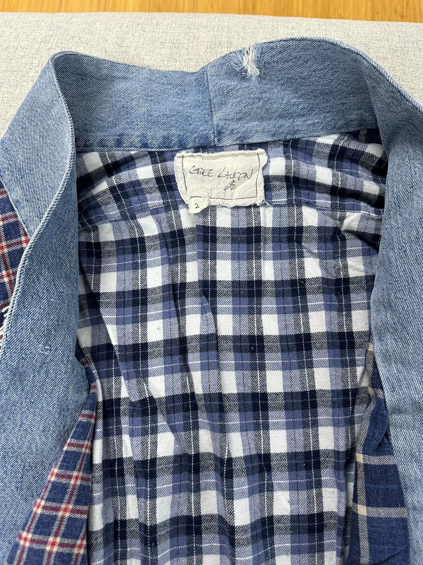 Greg Lauren Check Shirt Jacket