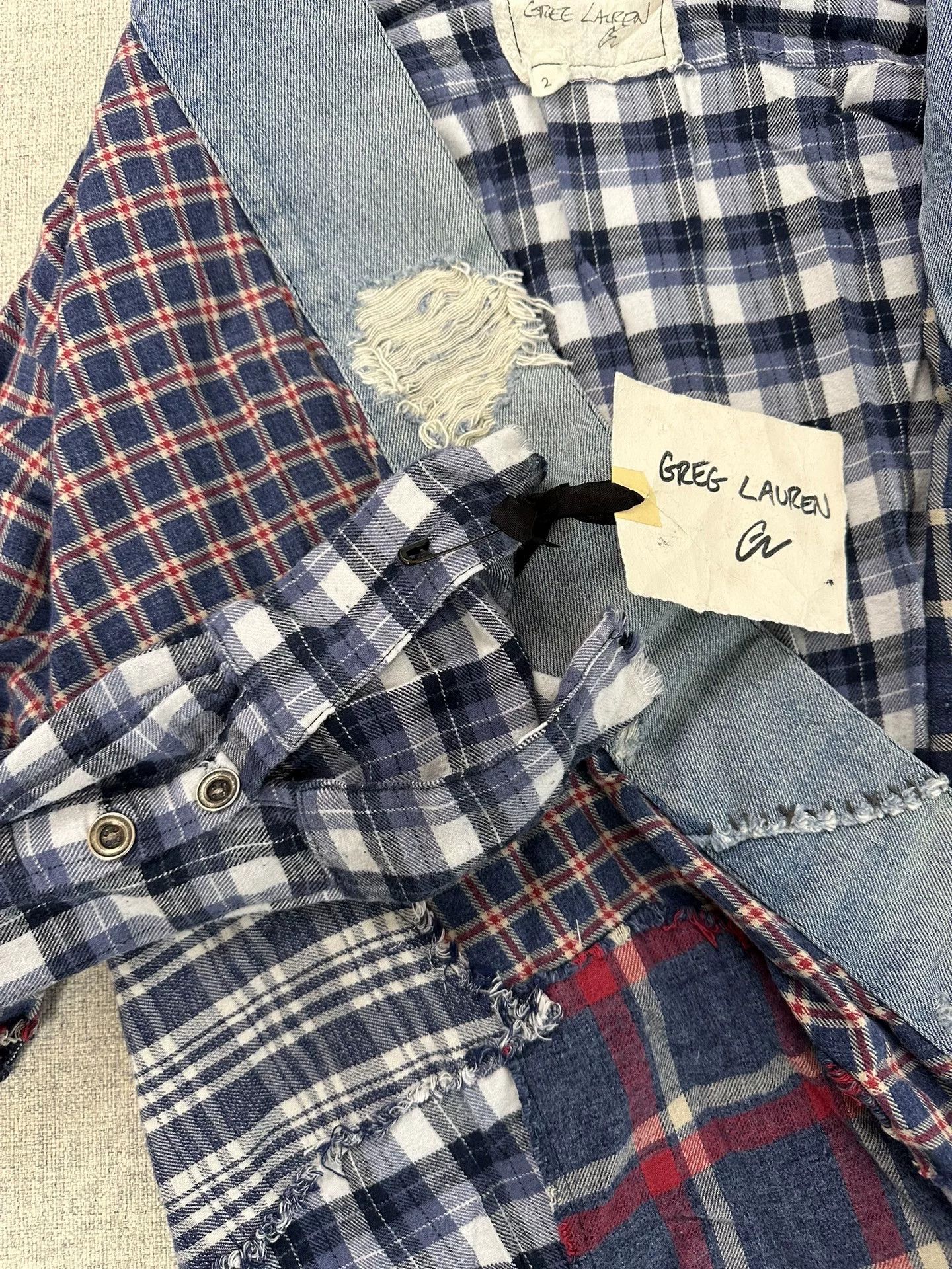 Greg Lauren Check Shirt Jacket