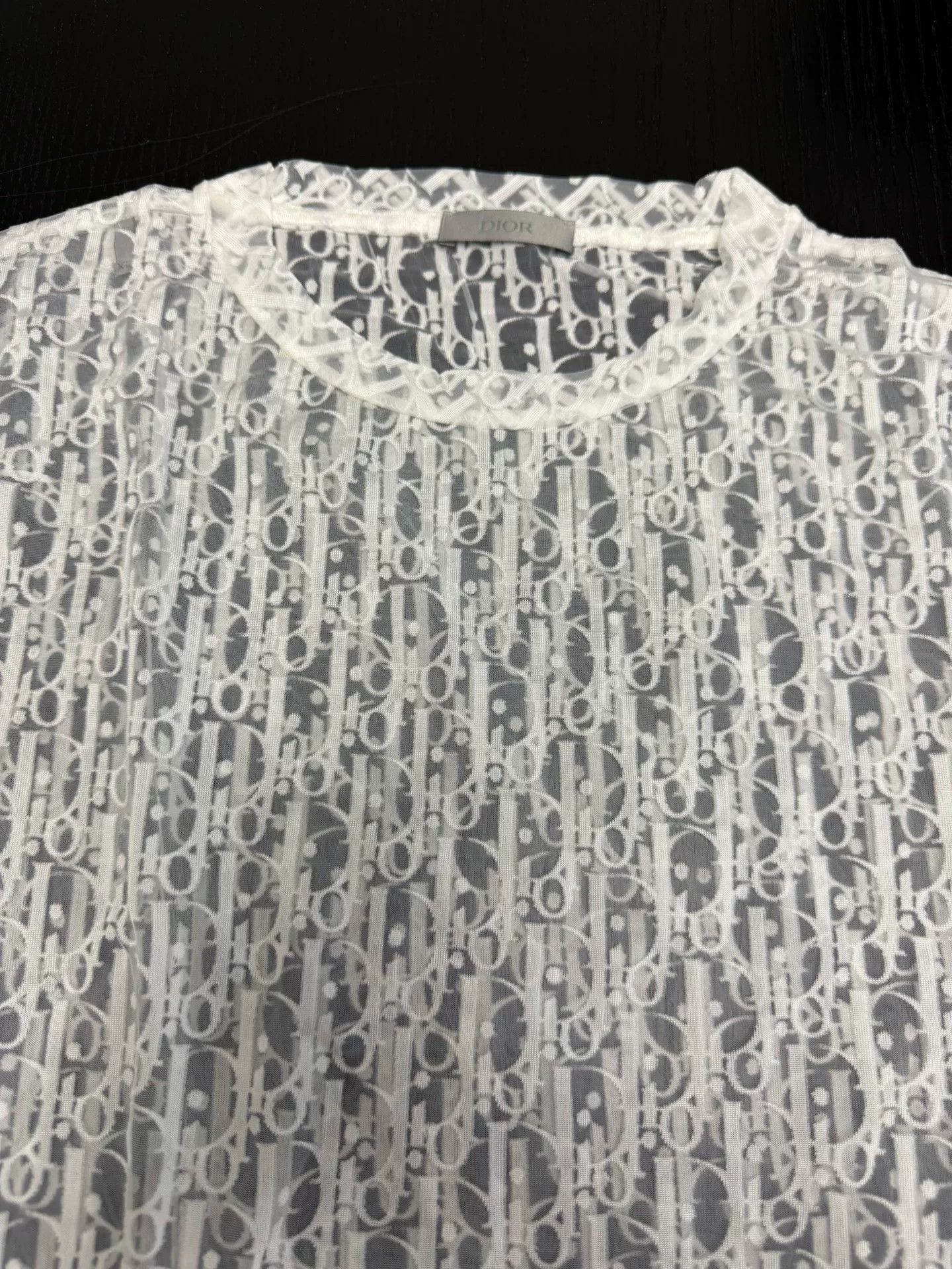 Dior Dior Sheer Monogram Embroidered Mesh T-shirt Size XL / US 12-14 / IT 48-50 - 3 Thumbnail