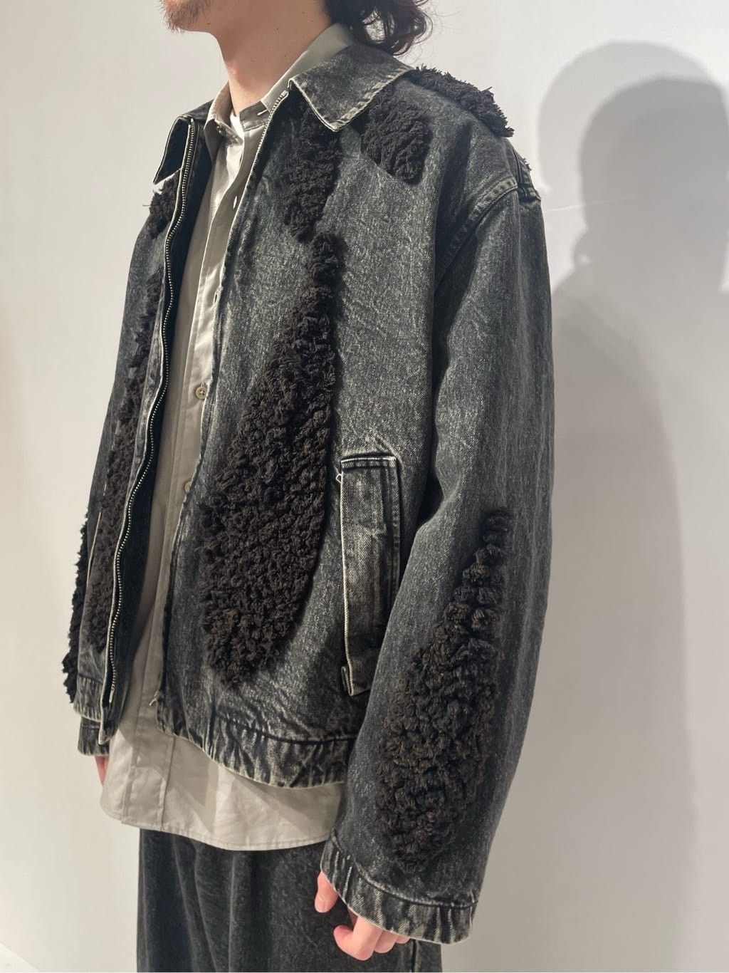 Song For The Mute sftm 24.2 Teardrop Fleece Denim Jacket Size US M / EU 48-50 / 2 - 5 Thumbnail