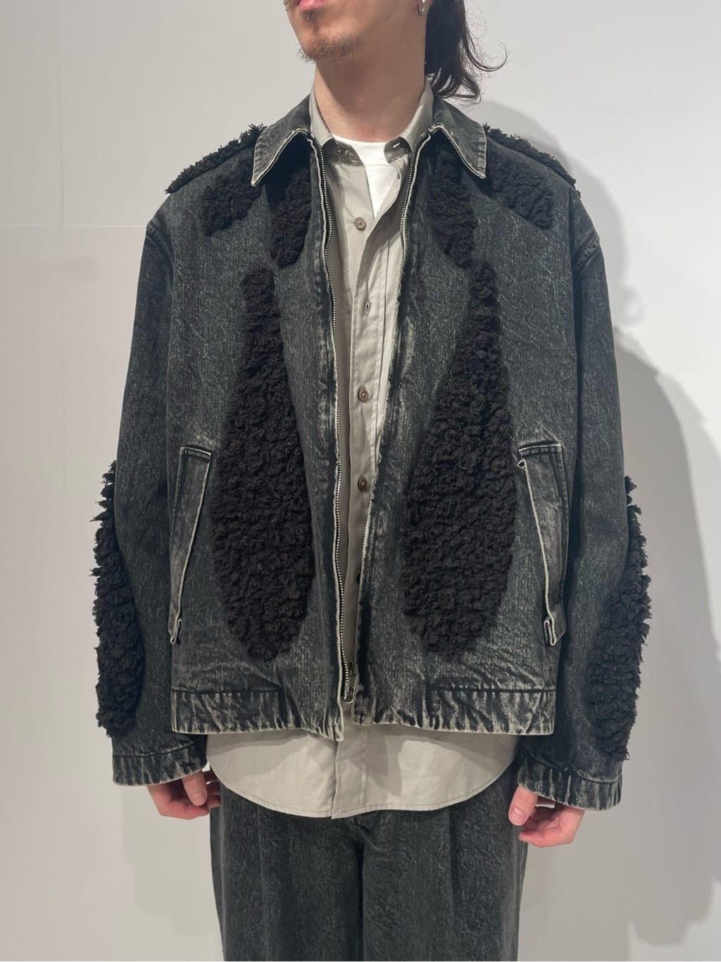 Song For The Mute sftm 24.2 Teardrop Fleece Denim Jacket Size US M / EU 48-50 / 2 - 6 Thumbnail
