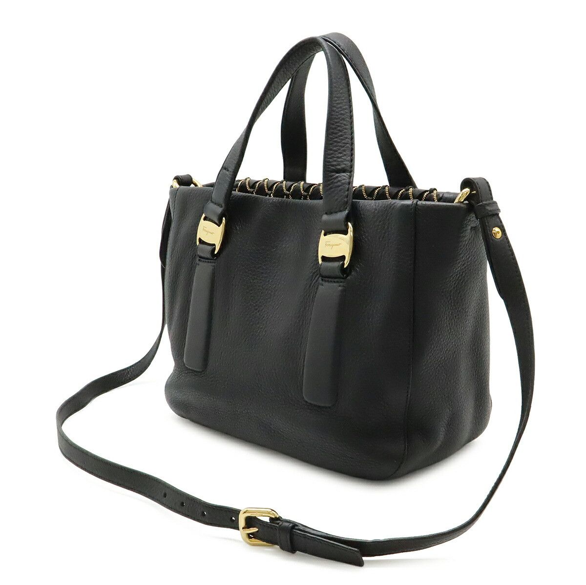 Salvatore Ferragamo Salvatore Ferragamo Salvatore Ferragamo Vara Leather 2way Handbag Leather Shoulder Bag DUTY FREE for USA Size ONE SIZE - 2 Thumbnail
