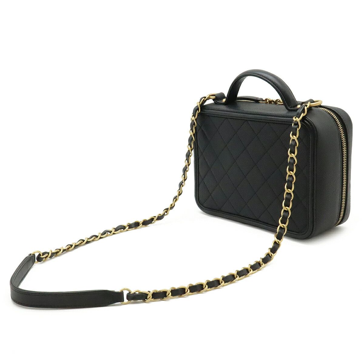 Chanel Chanel Chanel CC Filigree Caviar 2way Bag Leather Vanity Bag A93343 DUTY FREE for USA Size ONE SIZE - 2 Thumbnail