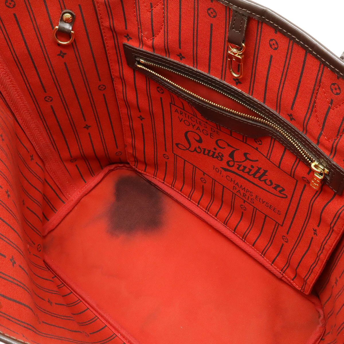 Louis Vuitton Louis Vuitton Louis Vuitton Neverfull MM Damier Canvas Tote Bag Textile Tote Bag N51105 DUTY FREE for USA Size ONE SIZE - 7 Thumbnail