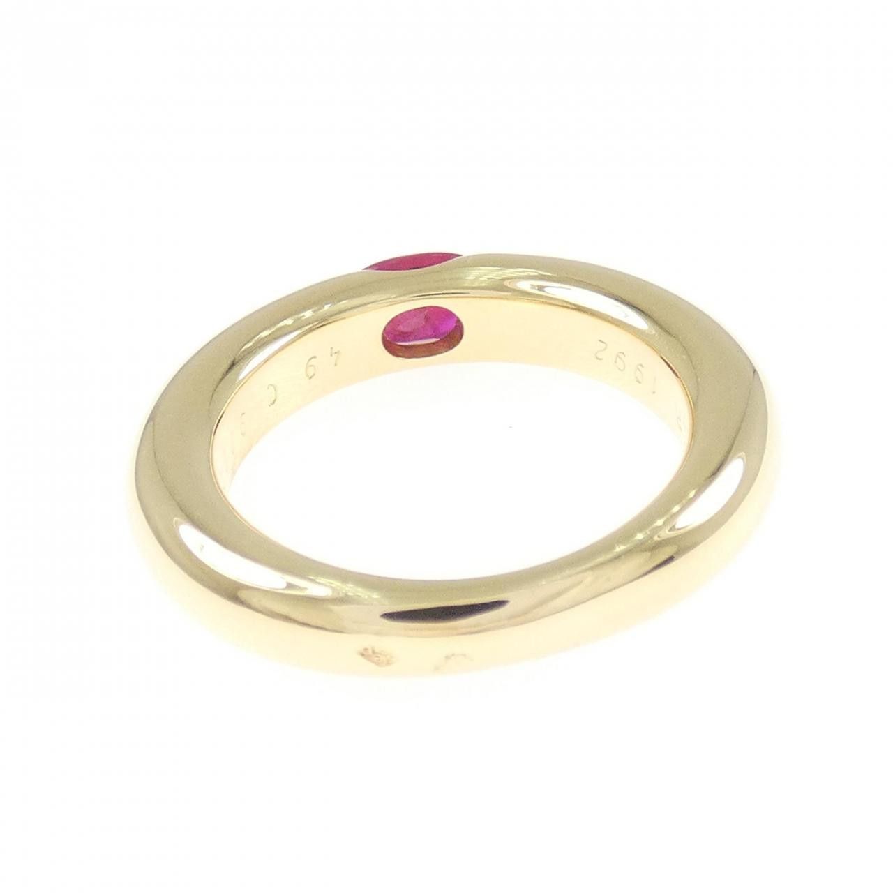 Cartier Cartier Cartier Ellipse Au750 Ruby Ring Size 9 Precious Metal Ring DUTY FREE for USA Size ONE SIZE - 3 Thumbnail