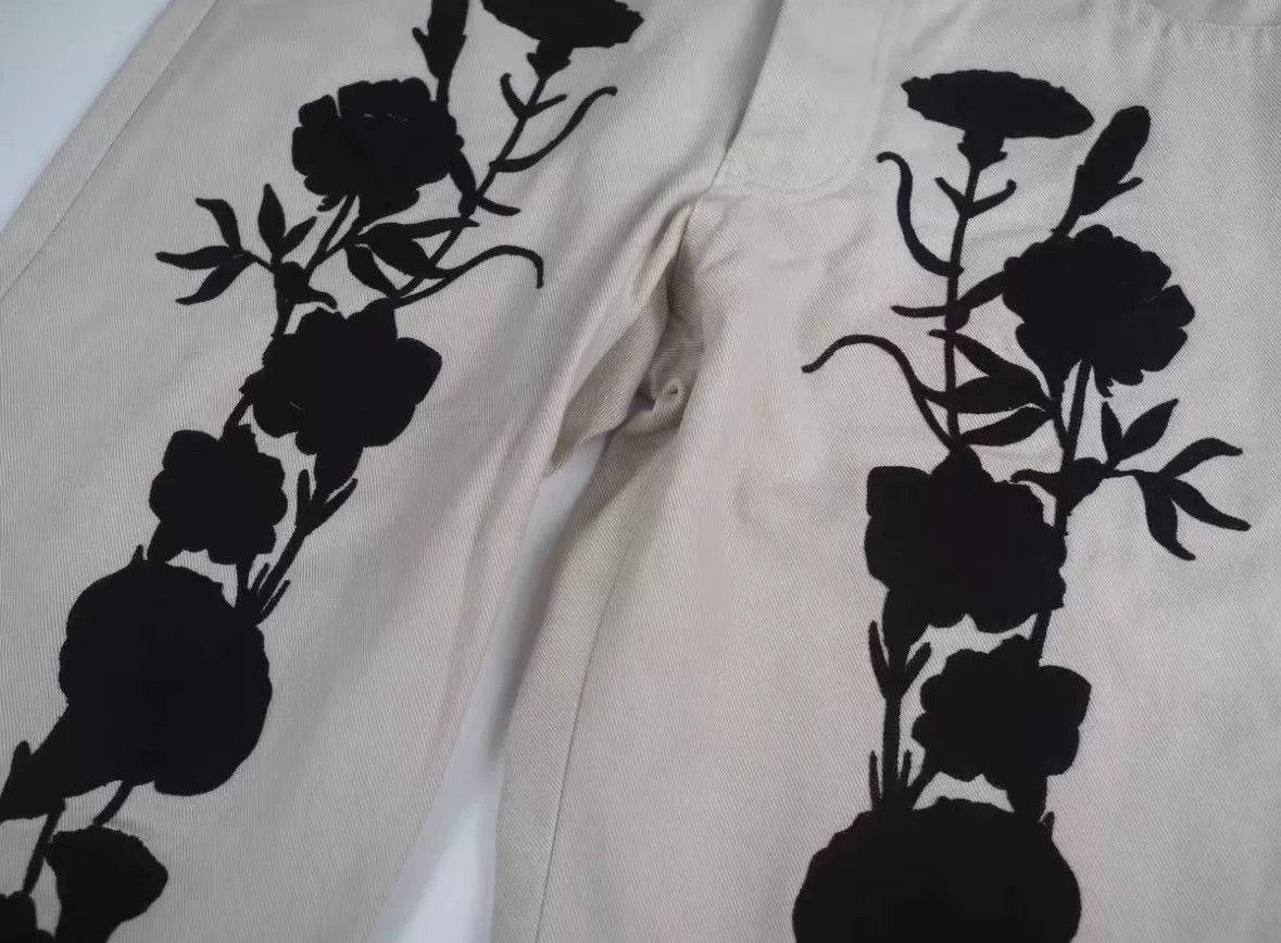 Song For The Mute sftm 24.1 Beige Embroidered Trousers Size US 32 / EU 48 - 5 Thumbnail
