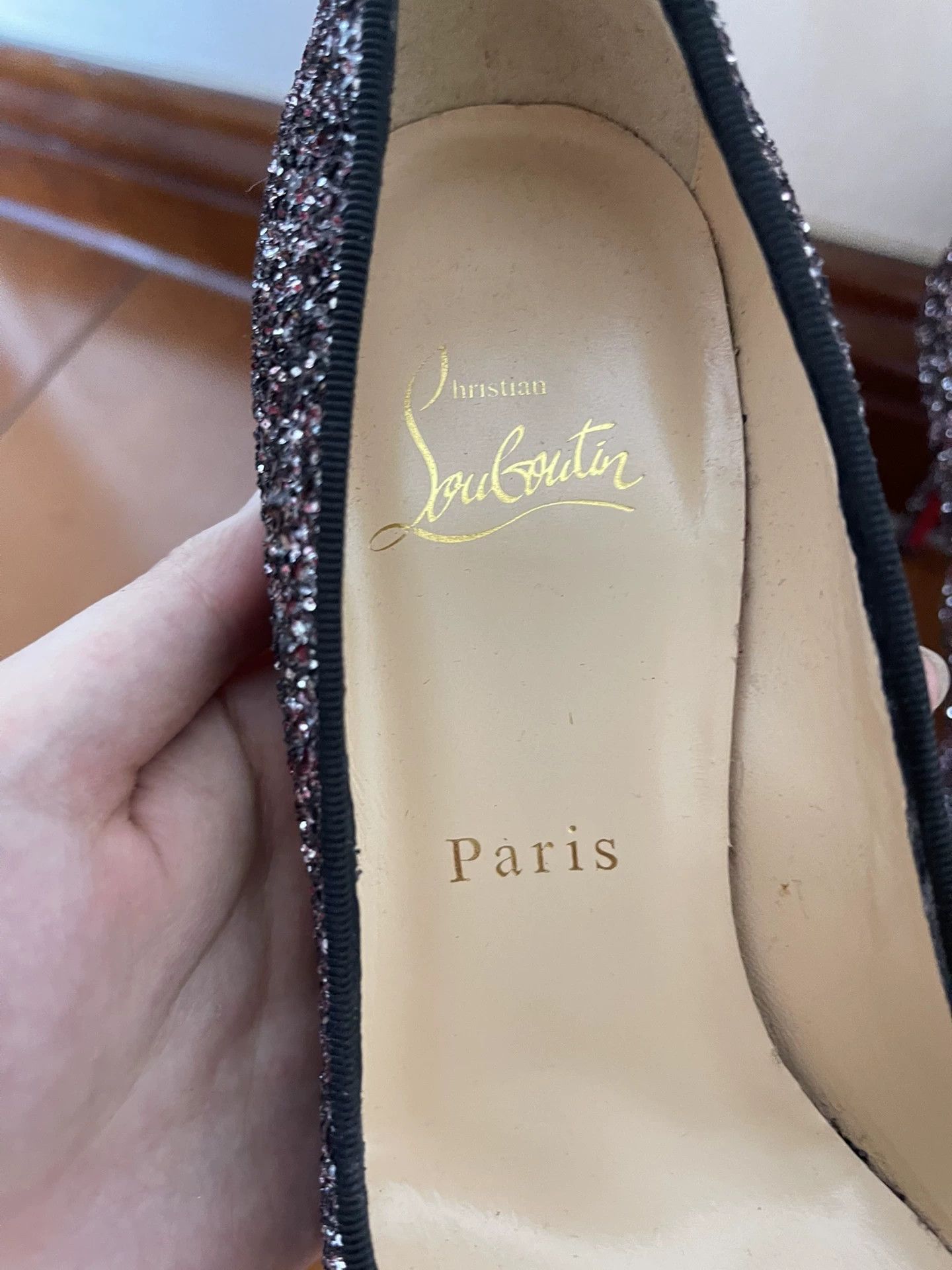 Christian Louboutin Christian Louboutin Red Sole Sequin Heels Size US 5 / IT 35 - 2 Thumbnail