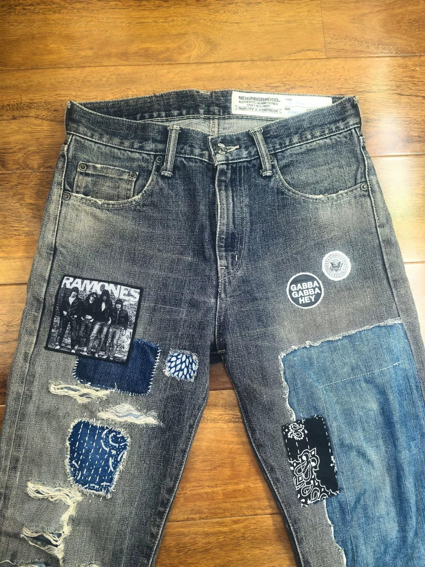 Neighborhood Neighborhood Ramones DIY Denim Jeans Size US 32 / EU 48 - 3 Thumbnail