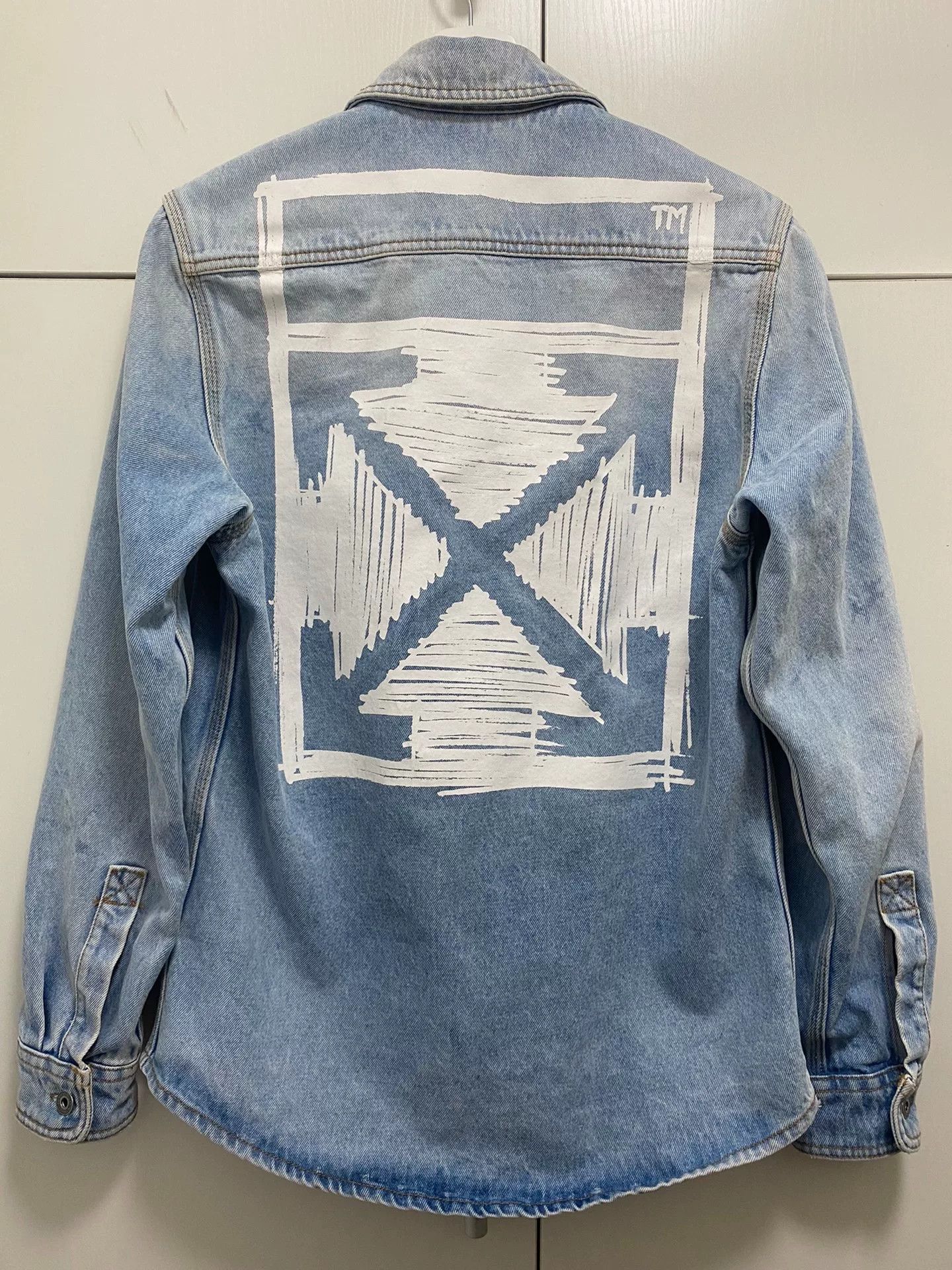 Off-White OFF WHITE Washed Denim Jacket Size US S / EU 44-46 / 1 - 2 Thumbnail