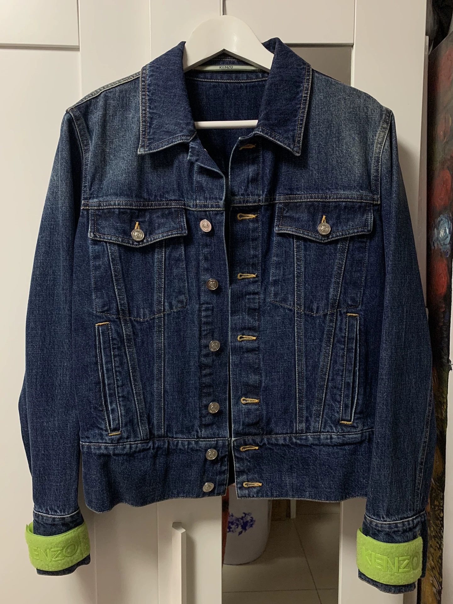 Kenzo Kenzo Fluorescent Velcro Denim Jacket Size US S / EU 44-46 / 1 - 2 Thumbnail