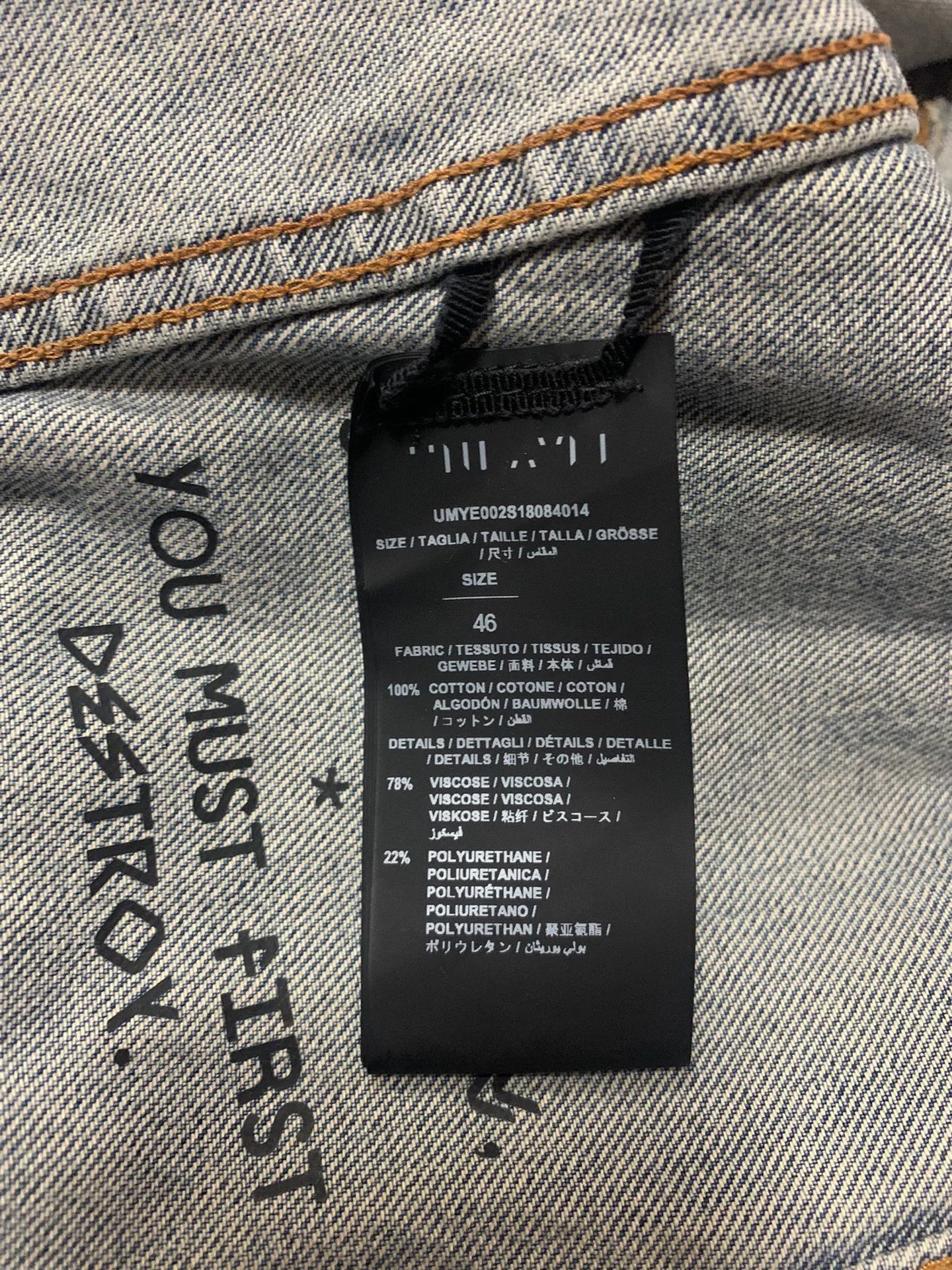 Ben Taverniti Unravel Project Unravel Project Classic Ribbon Denim Jacket Size US S / EU 44-46 / 1 - 5 Thumbnail
