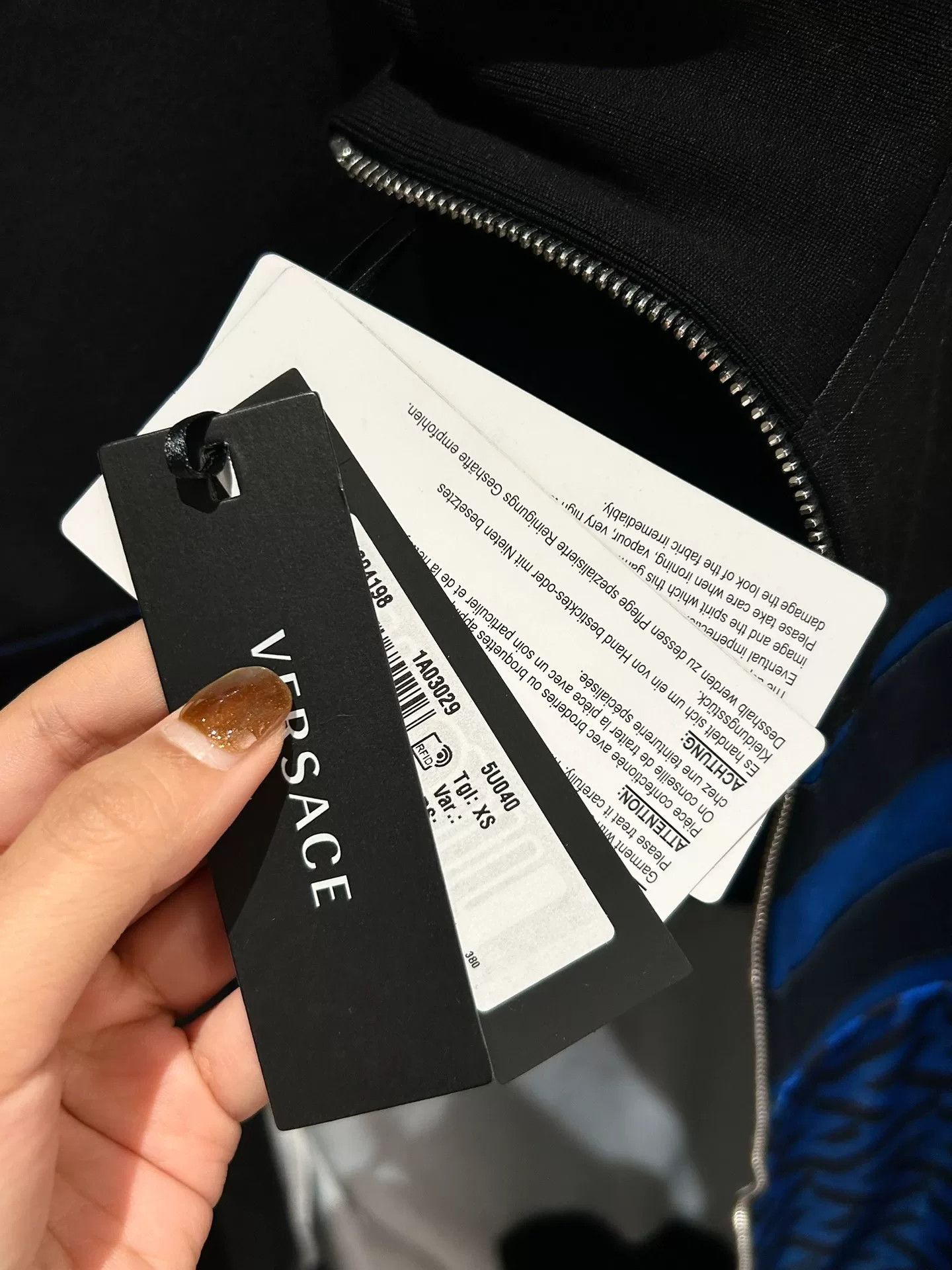 Versace Versace Black Blue Greek Key Jacket Size US XS / EU 42 / 0 - 6 Thumbnail