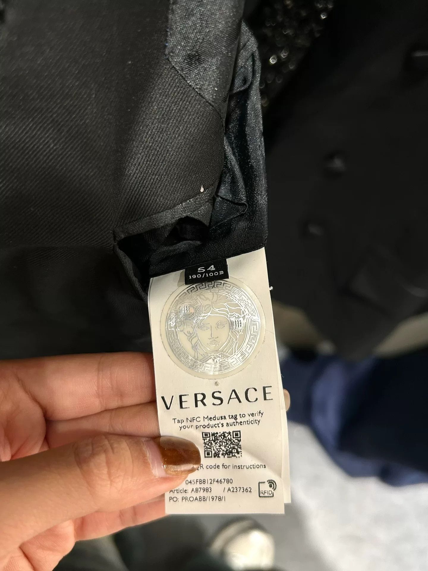 Versace Versace Sequin Collar Double-Breasted Blazer Size US L / EU 52-54 / 3 - 6 Thumbnail