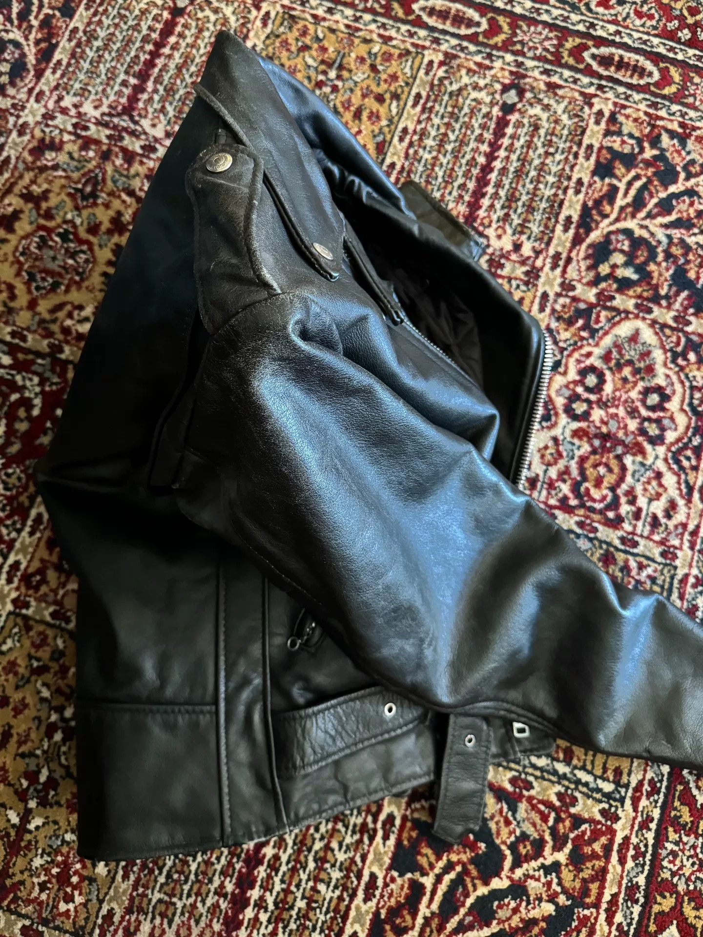 Schott Schott American Vintage Diagonal Zip Leather Jacket Size US S / EU 44-46 / 1 - 8 Thumbnail