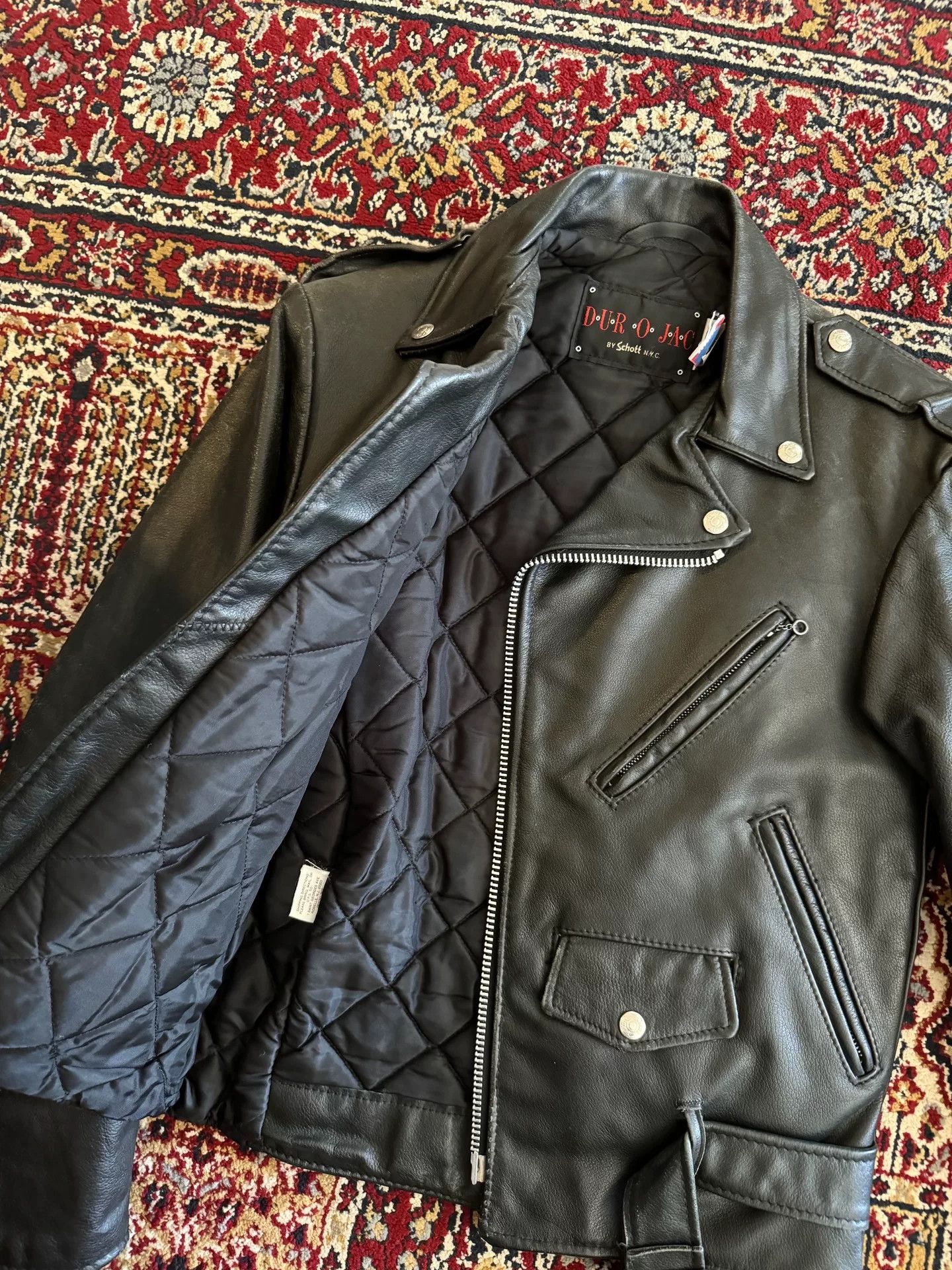 Schott Schott American Vintage Diagonal Zip Leather Jacket Size US S / EU 44-46 / 1 - 5 Thumbnail