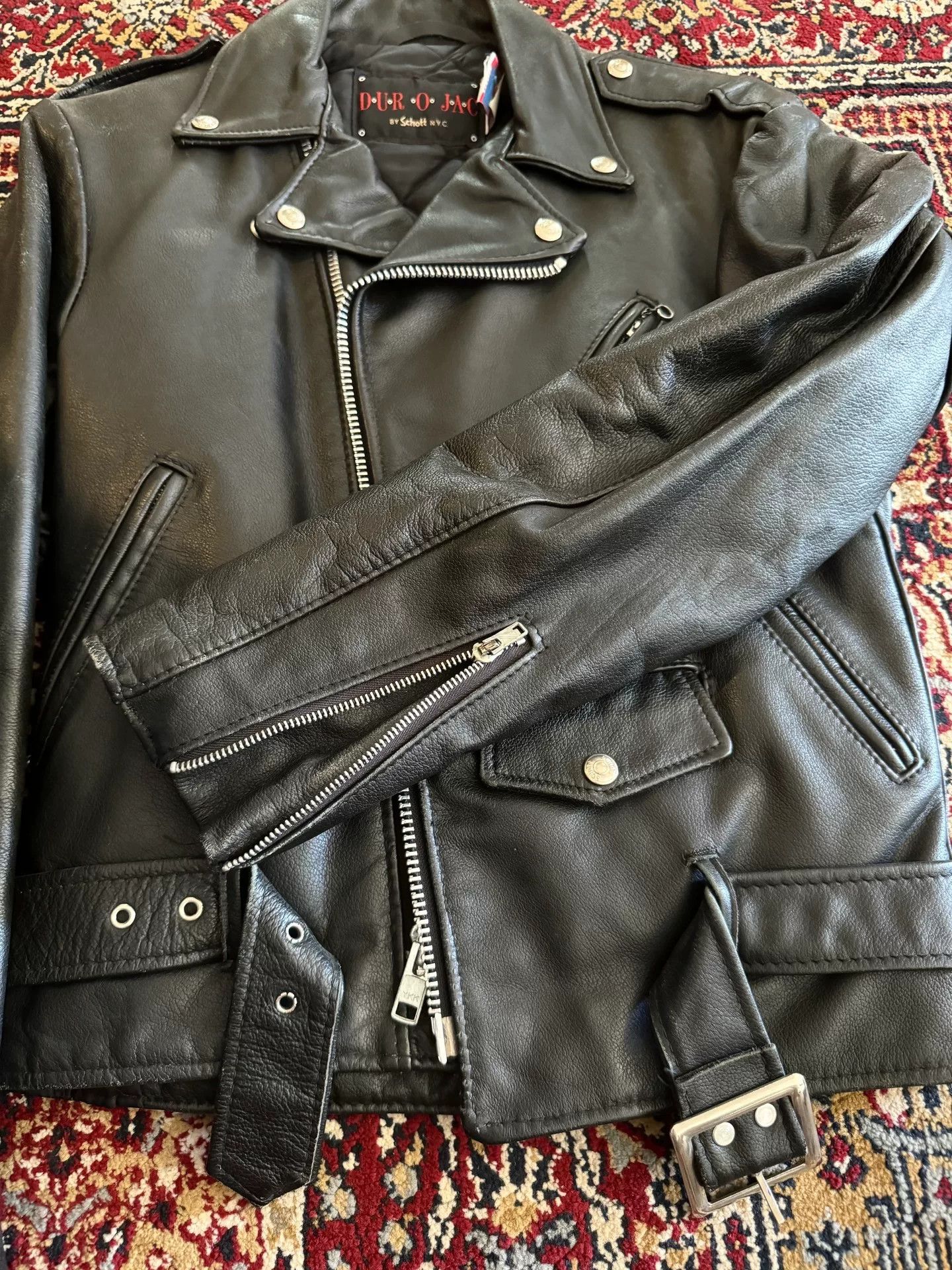Schott Schott American Vintage Diagonal Zip Leather Jacket Size US S / EU 44-46 / 1 - 2 Thumbnail
