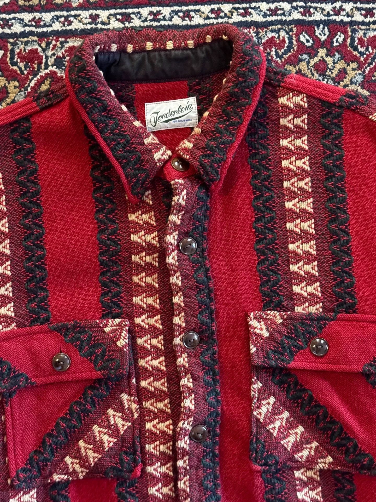 Tenderloin Tenderloin Red Stripe Wool Shirt Size US L / EU 52-54 / 3 - 2 Thumbnail