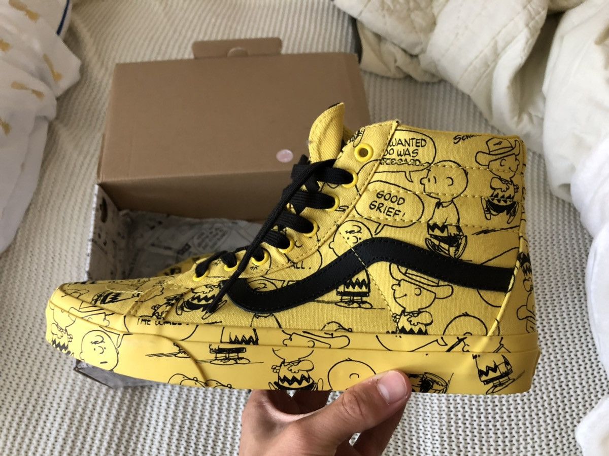 Charlie brown vans yellow best sale