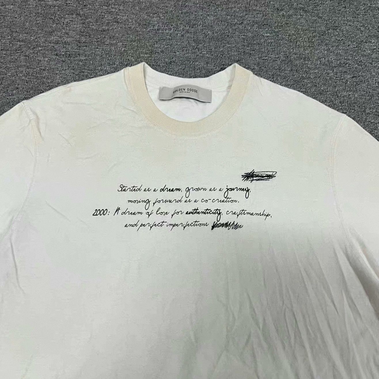 Golden Goose Golden Goose 25ss Distressed Slogan T-shirt Size US S / EU 44-46 / 1 - 3 Thumbnail