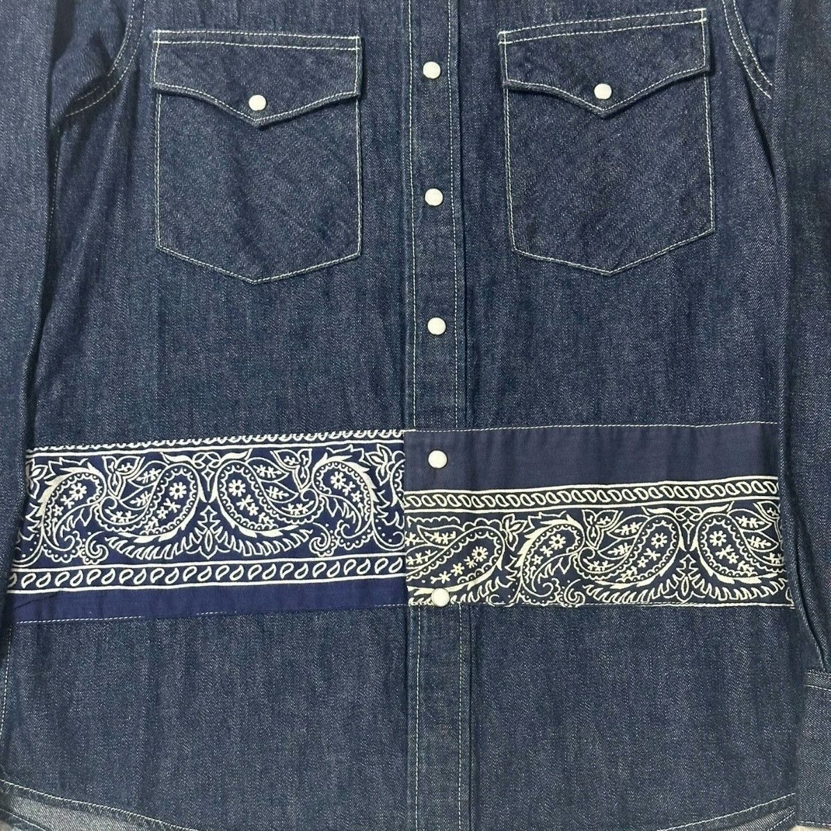Visvim VISVIM Bandana Patchwork Denim Shirt Size US XS / EU 42 / 0 - 3 Thumbnail
