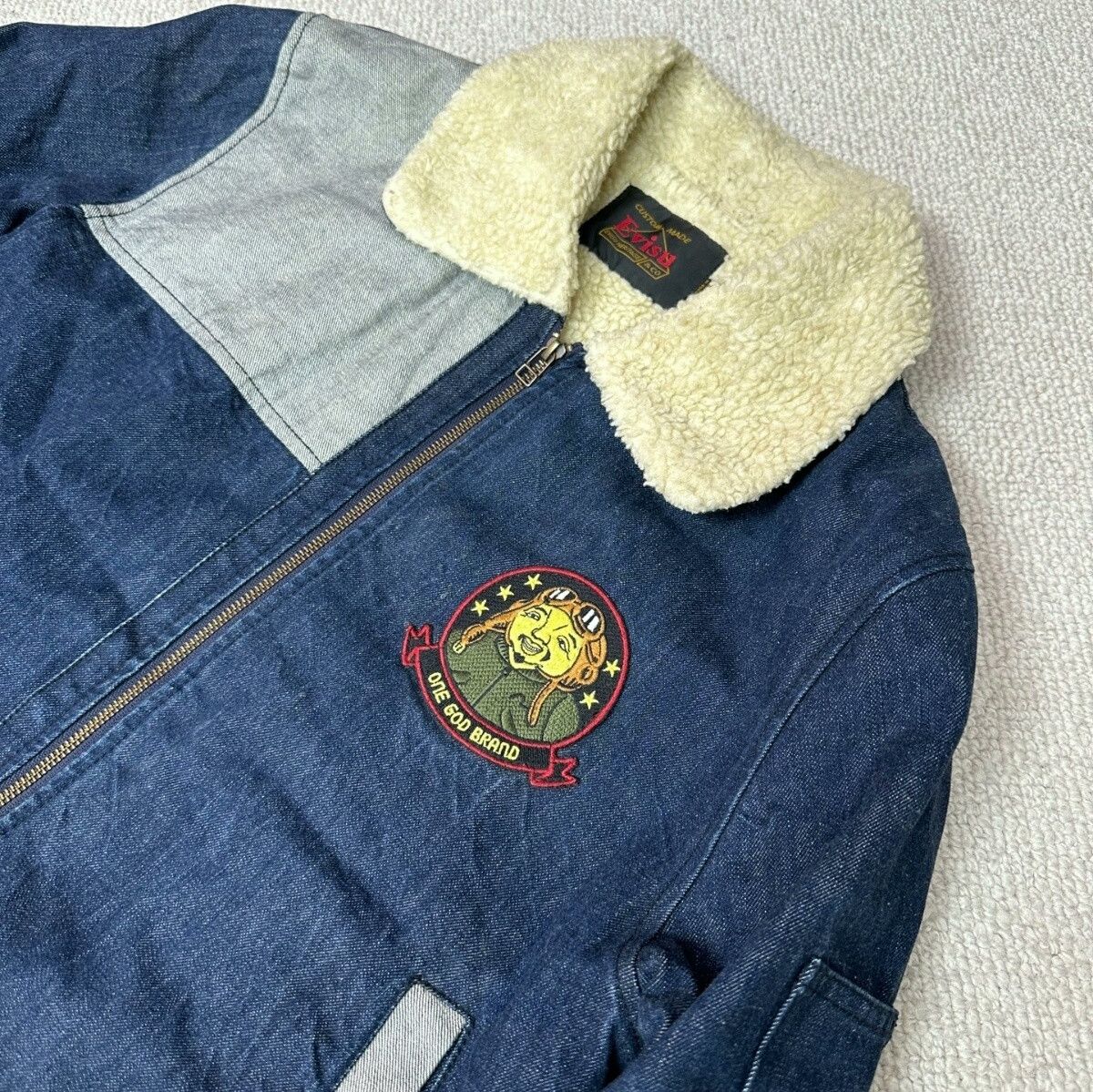 Evisu Evisu Denim Shearling Jacket Size US L / EU 52-54 / 3 - 3 Thumbnail