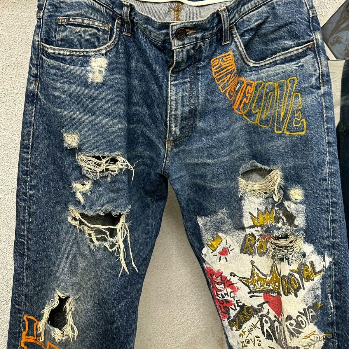 Dolce & Gabbana DG Hand-painted Distressed Jeans Size US 32 / EU 48 - 3 Thumbnail