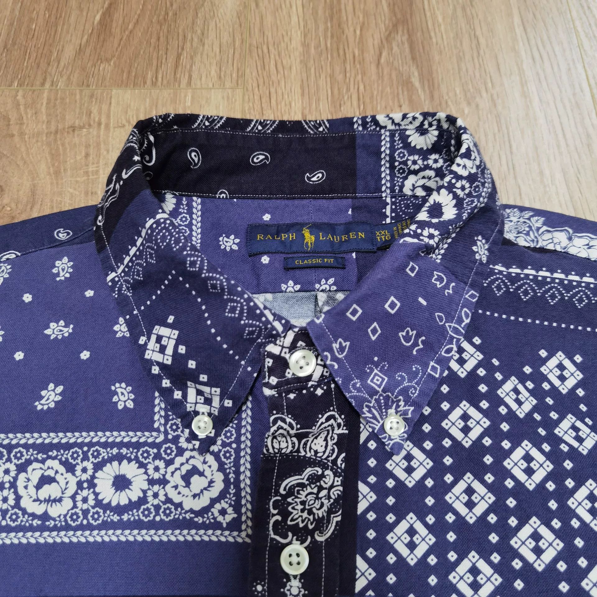 Ralph Lauren RALPH LAUREN Bandana Patchwork Shirt Size US XXL / EU 58 / 5 - 6 Thumbnail
