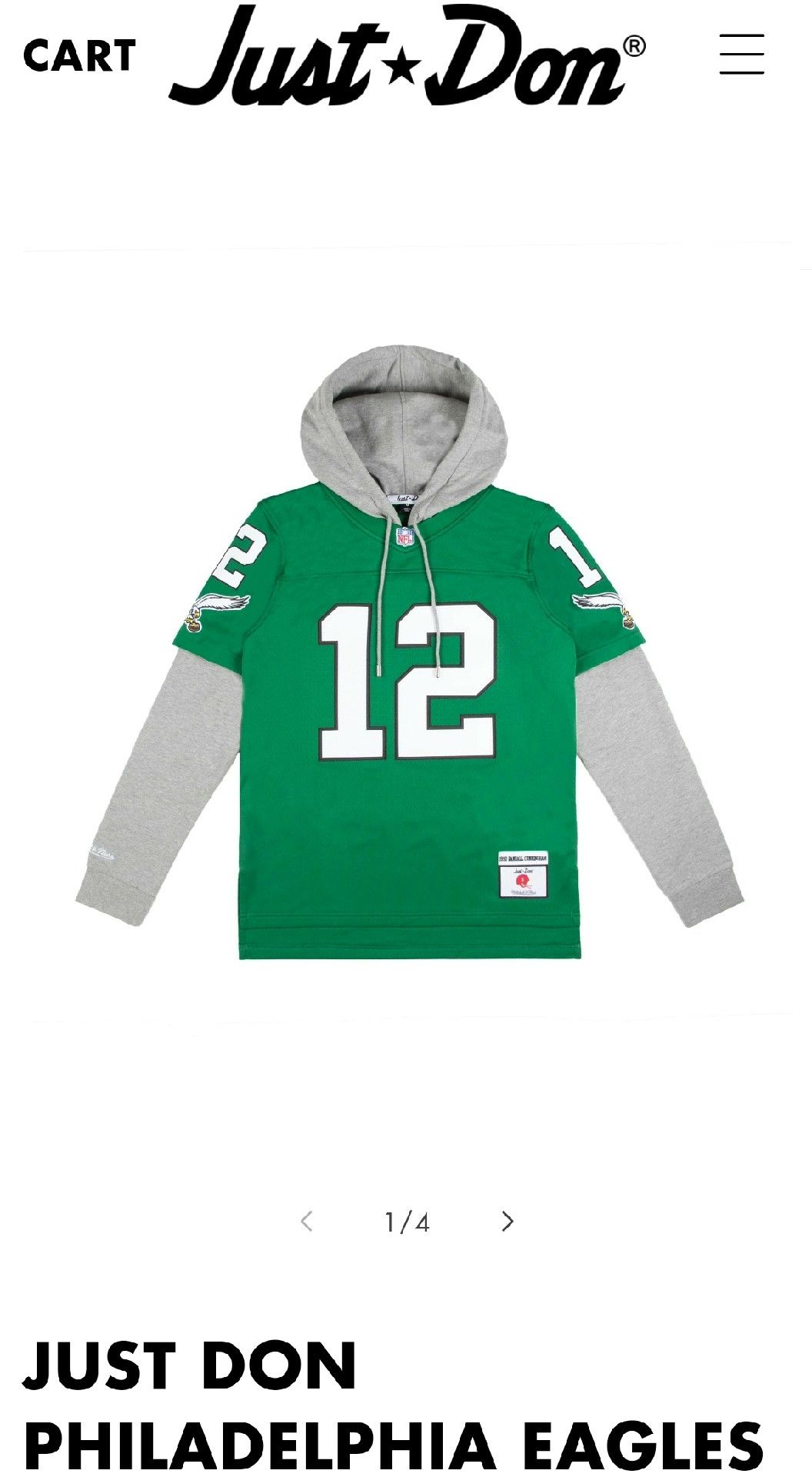 Just Don Just Don x Mitchell&Ness Eagles Hoodie Size US L / EU 52-54 / 3 - 8 Thumbnail