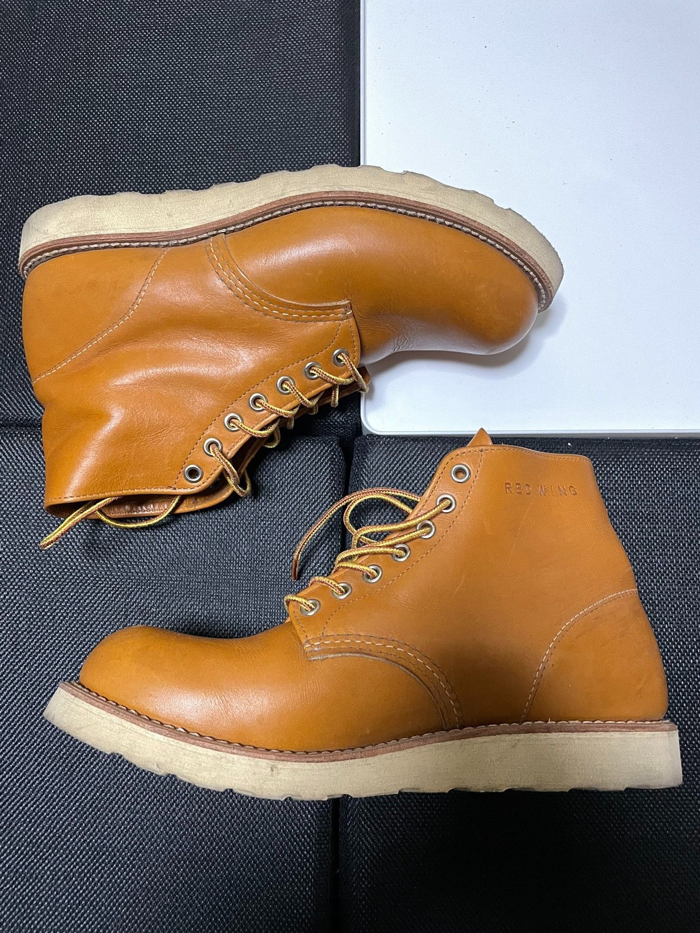 Red Wing Redwing Old Dog Logo Irish Yellow Work Boots Size US 8 / EU 41 - 4 Thumbnail