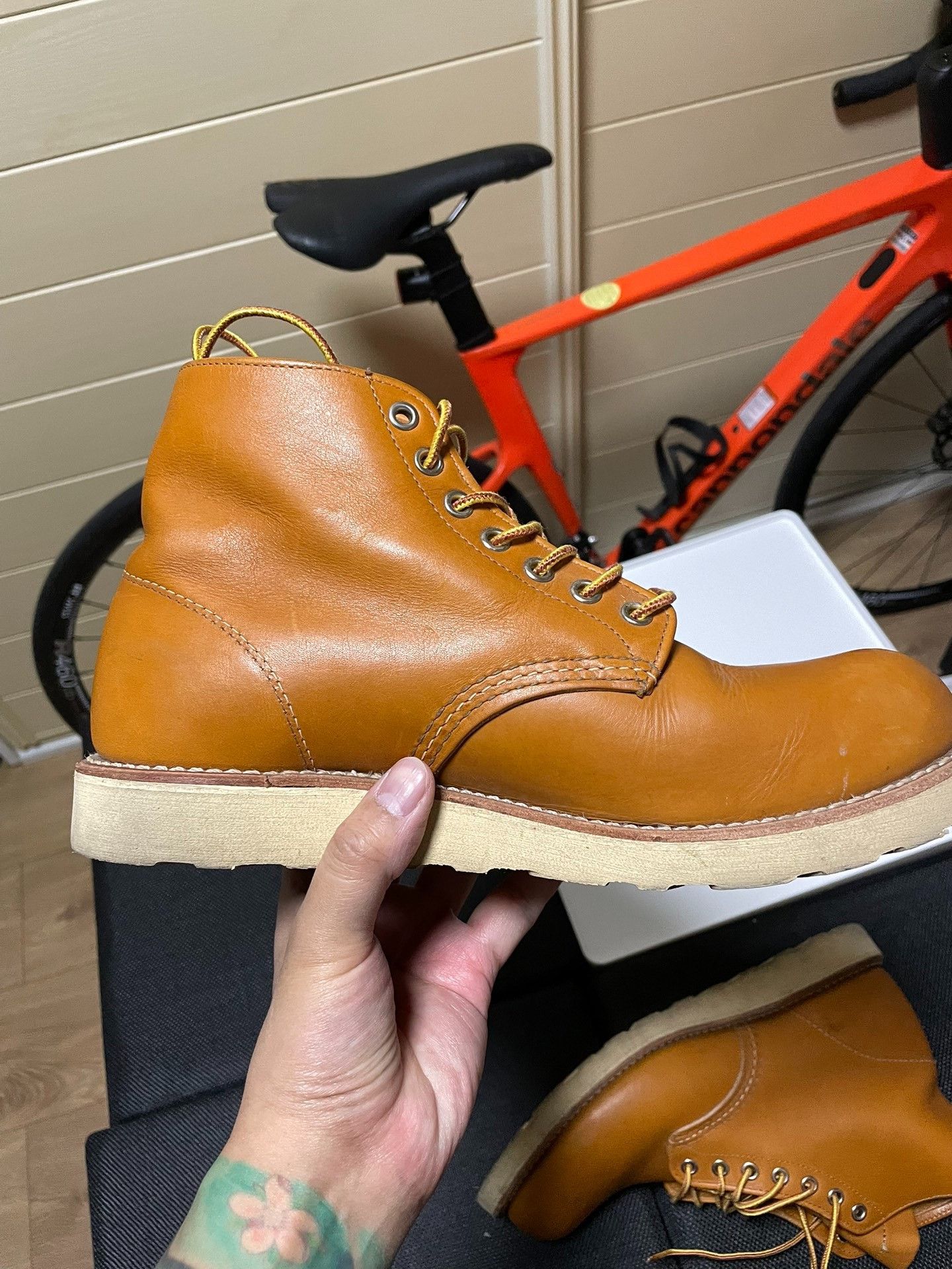 Red Wing Redwing Old Dog Logo Irish Yellow Work Boots Size US 8 / EU 41 - 7 Thumbnail