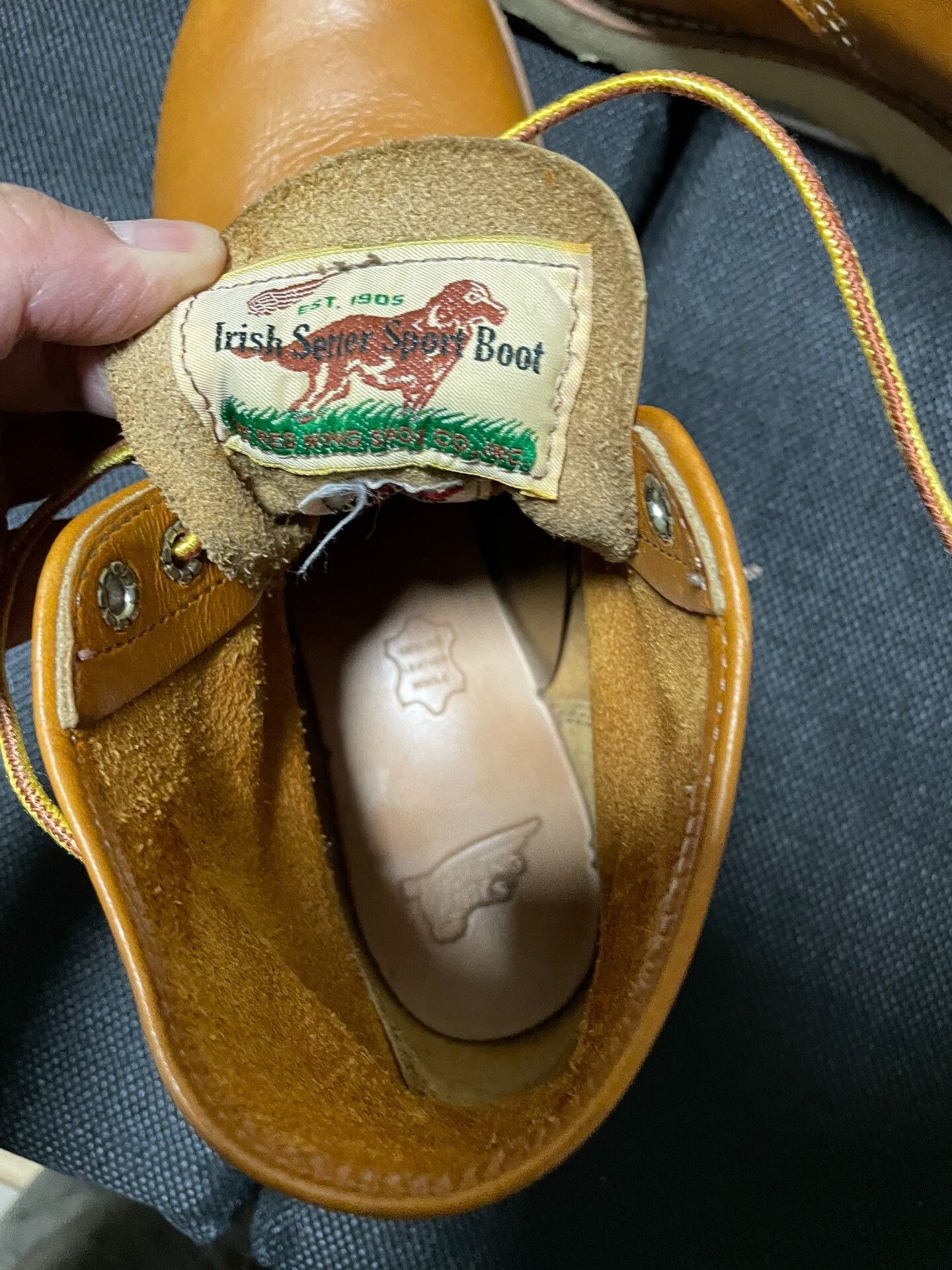 Red Wing Redwing Old Dog Logo Irish Yellow Work Boots Size US 8 / EU 41 - 8 Thumbnail