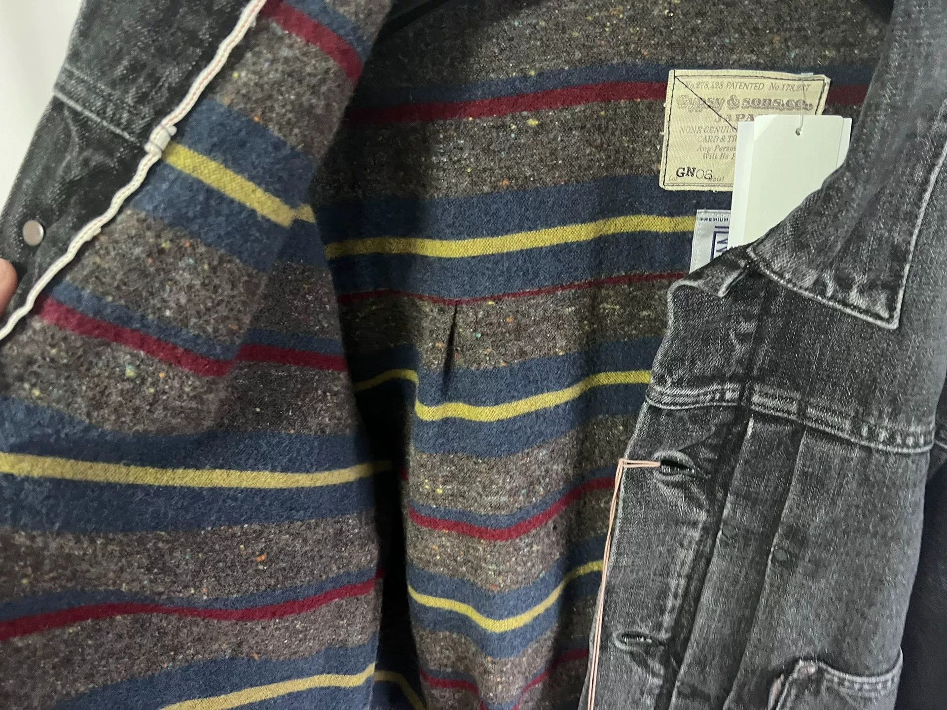 &SONS gypsy&sons Black Washed Padded Denim Jacket Size US M / EU 48-50 / 2 - 6 Thumbnail