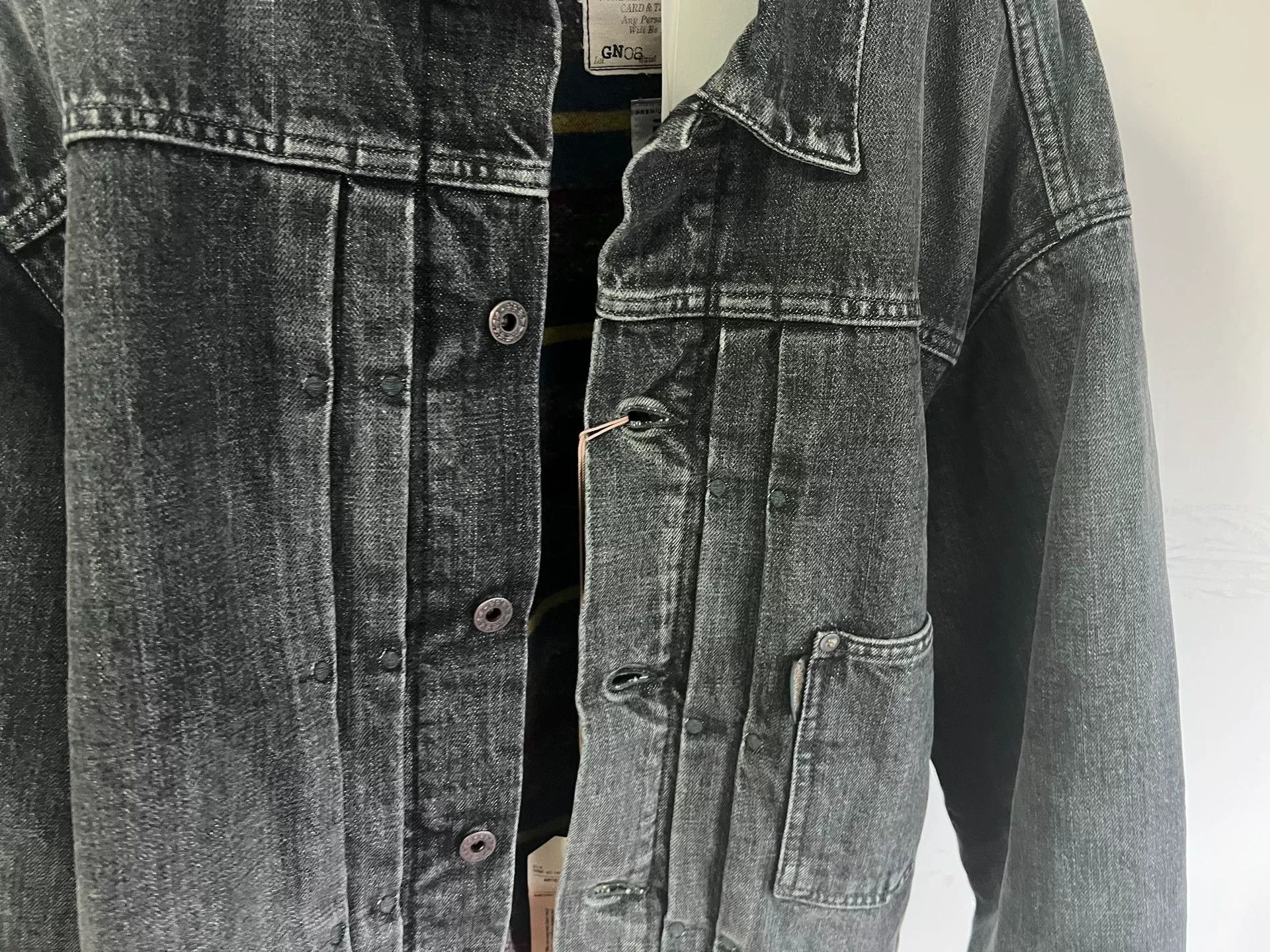 &SONS gypsy&sons Black Washed Padded Denim Jacket Size US M / EU 48-50 / 2 - 2 Thumbnail